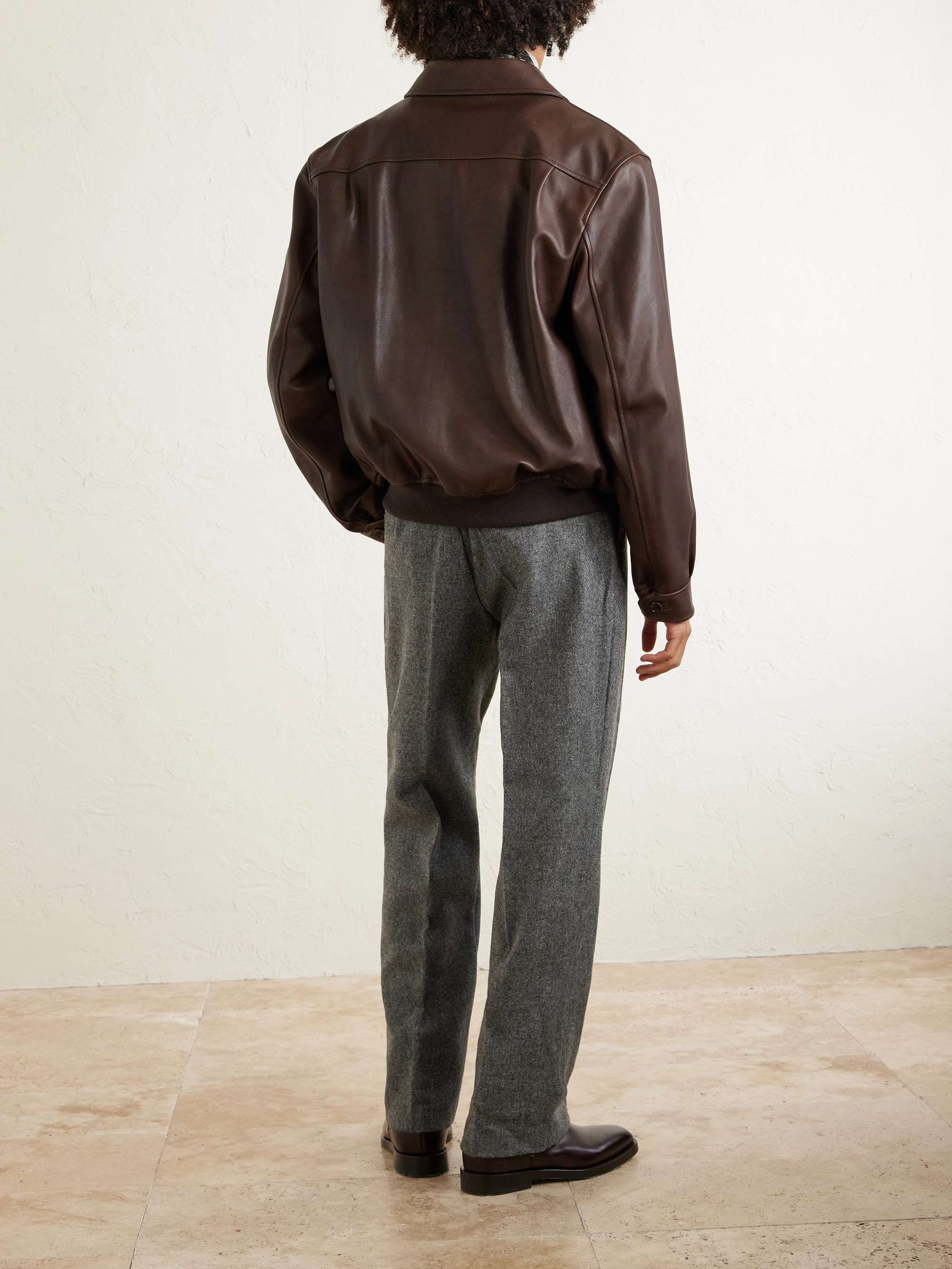 RALPH LAUREN PURPLE LABEL Leather Bomber Jacket for Men | MR PORTER
