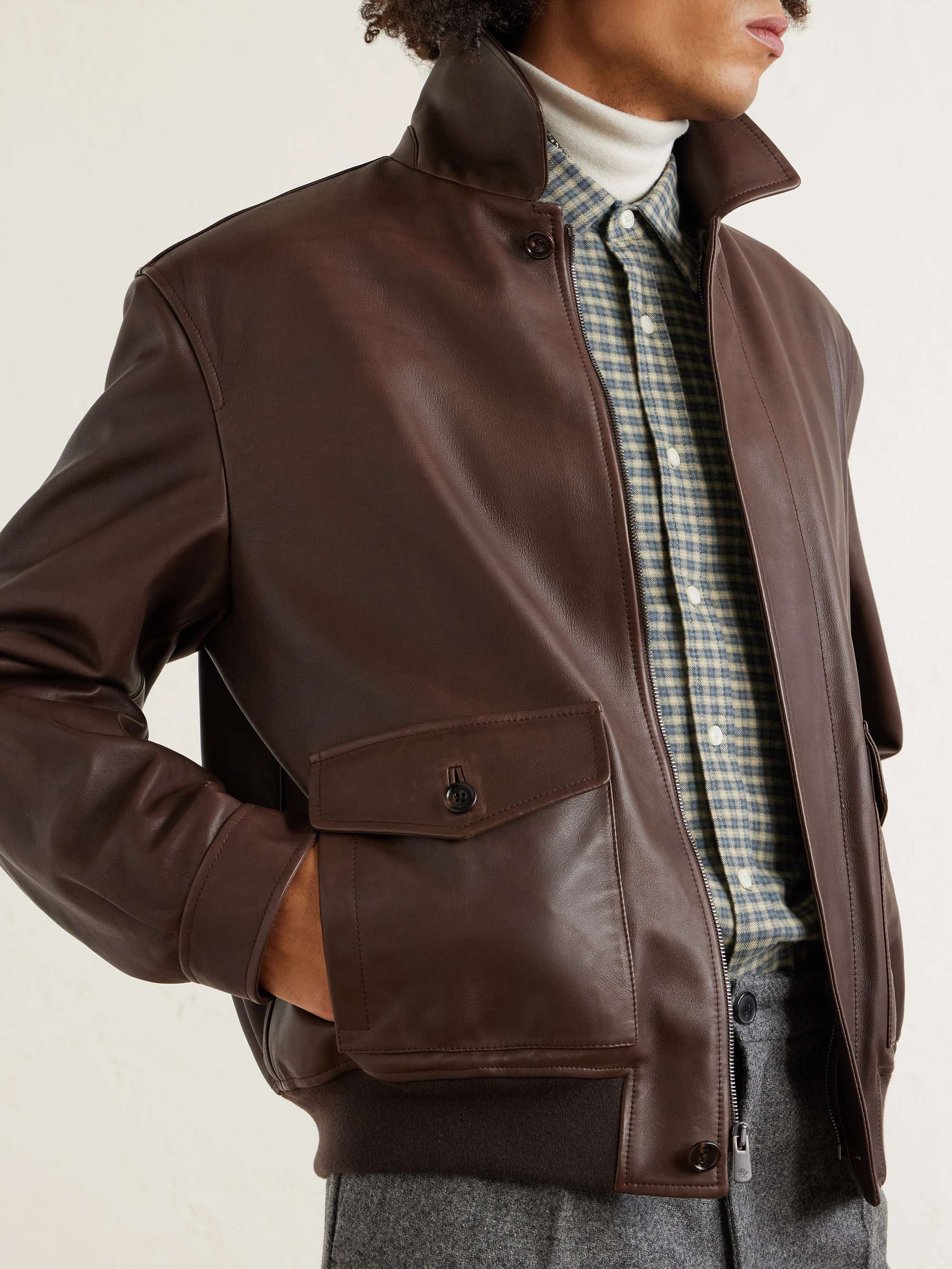 RALPH LAUREN PURPLE LABEL Leather Bomber Jacket for Men | MR PORTER RALPH LAUREN PURPLE LABEL Leather Bomber Jacket for Men | MR PORTER
