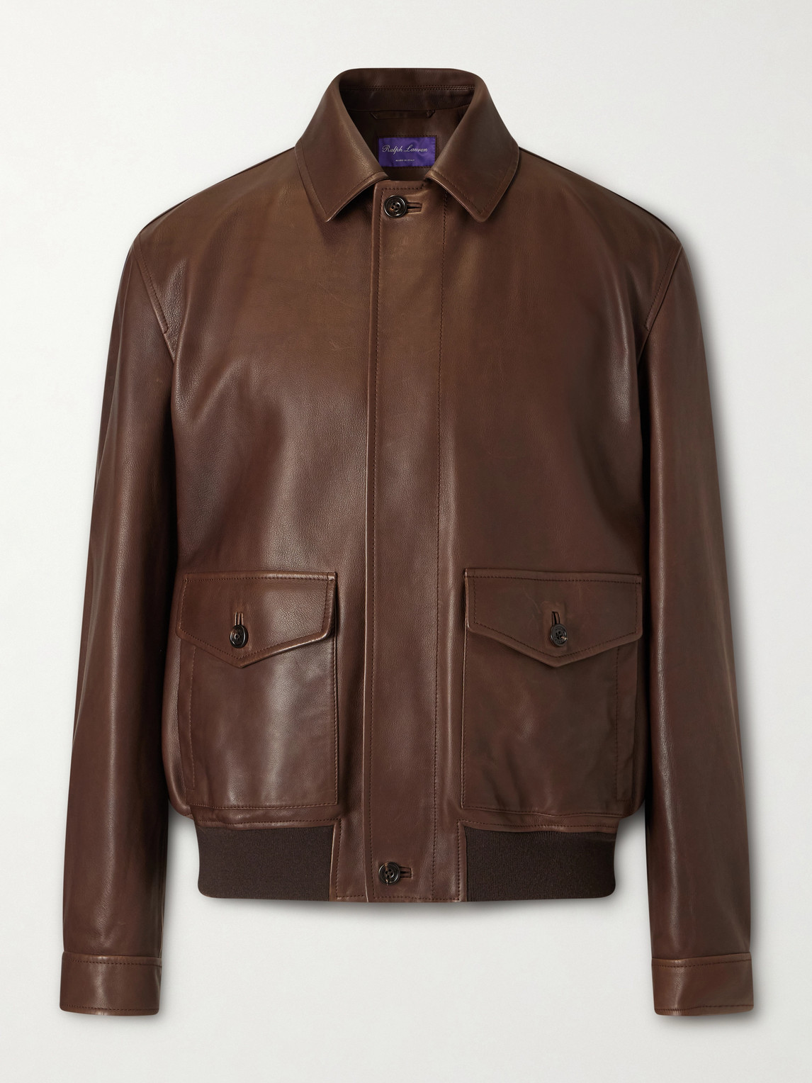 Ralph Lauren Purple Label Leather Bomber Jacket - Men
