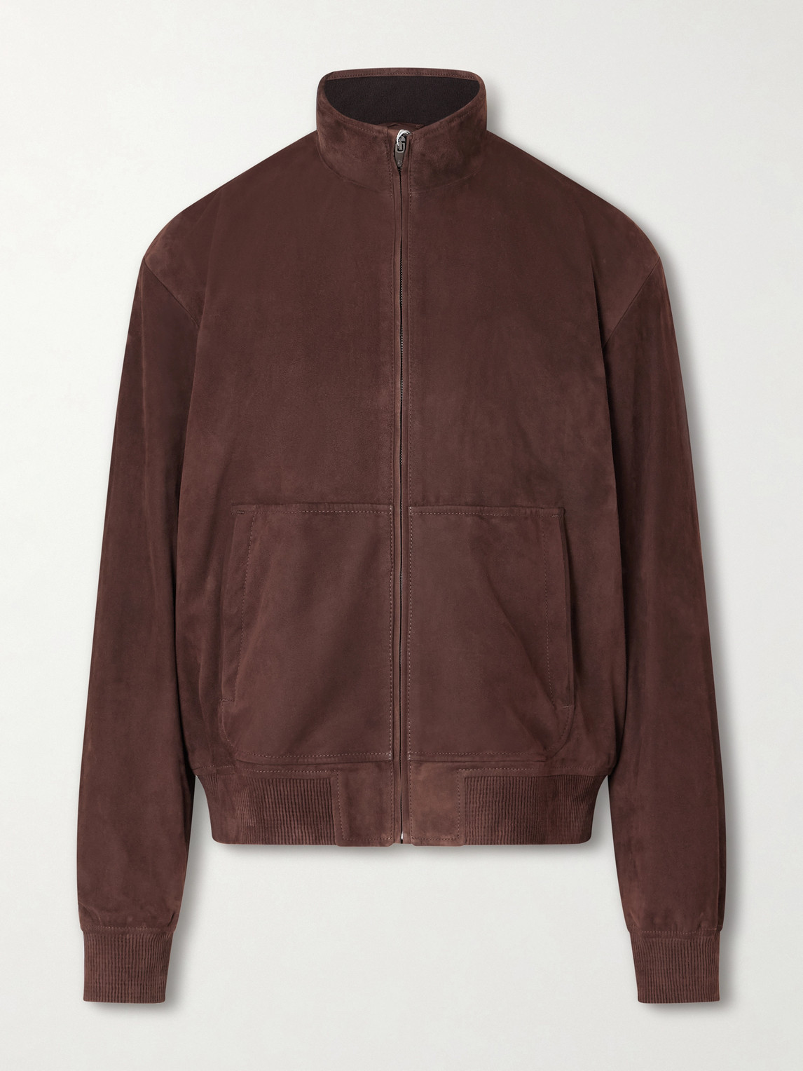 Ralph Lauren Suede Bomber Jacket In Brown