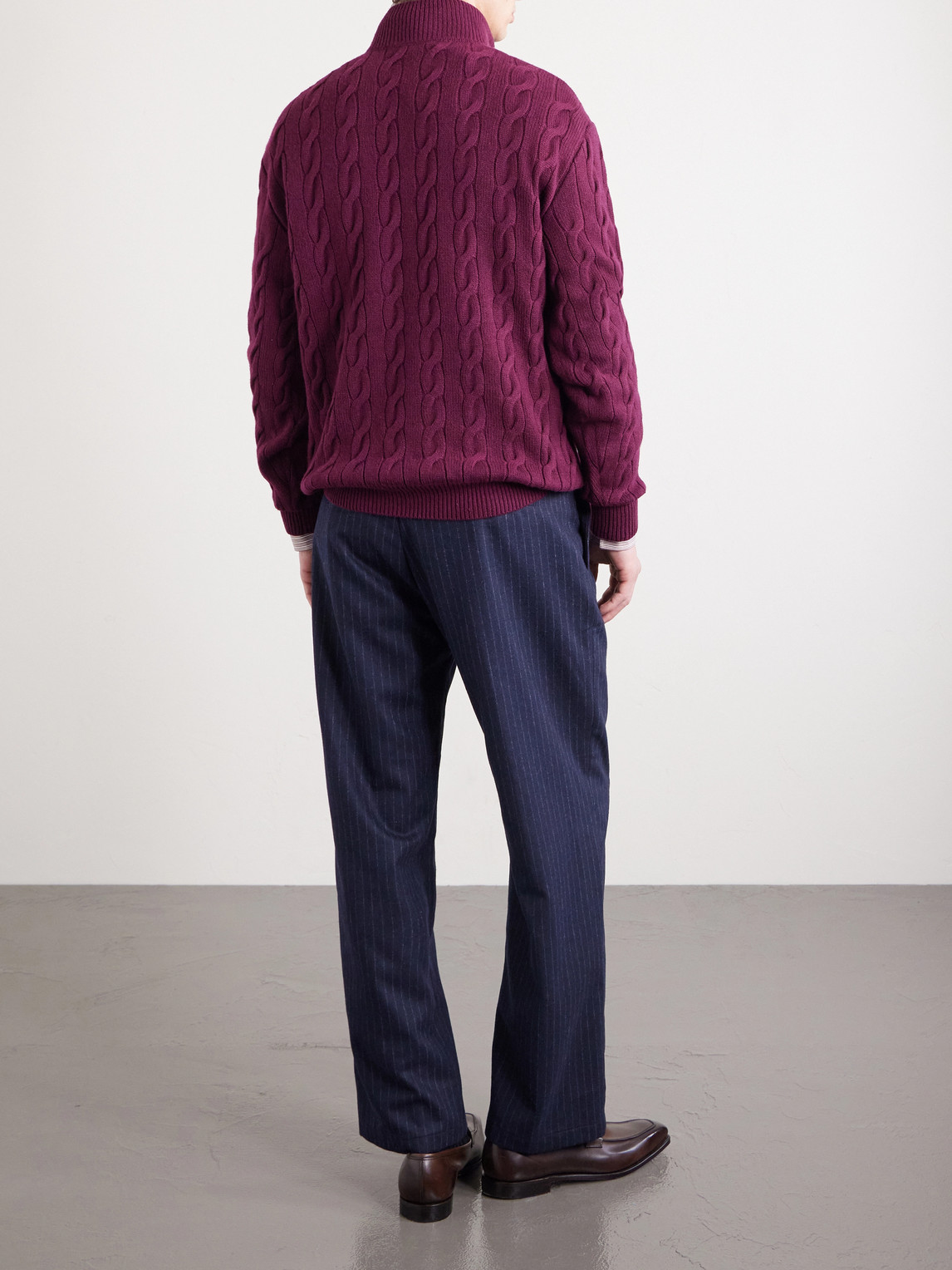  Ralph Lauren Purple Label - Cable-knit Cashmere Sweater - Men - Red - M 