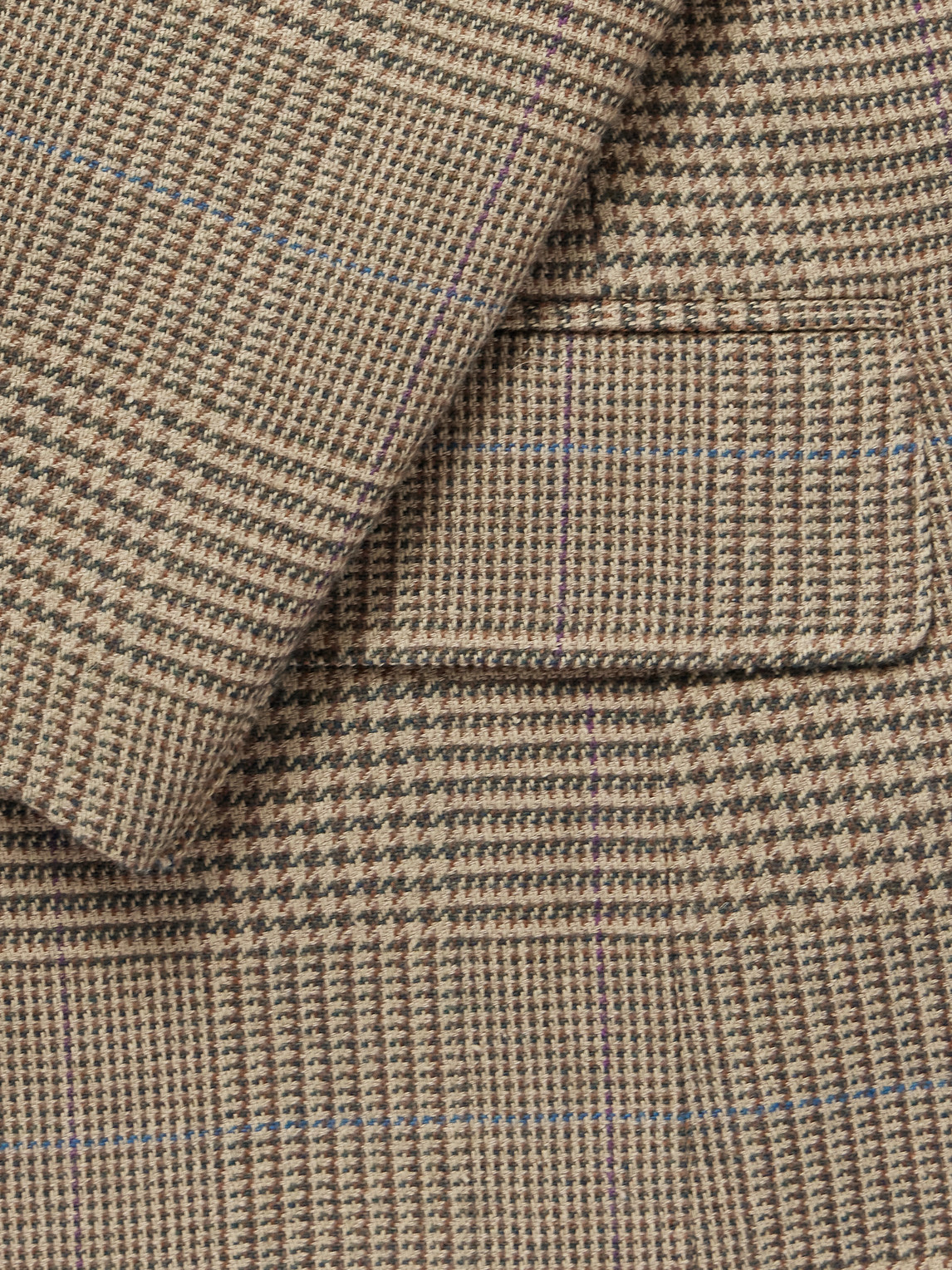 Purple Label - Checked Silk, Wool And Cashmere-Blend Suit Jacket