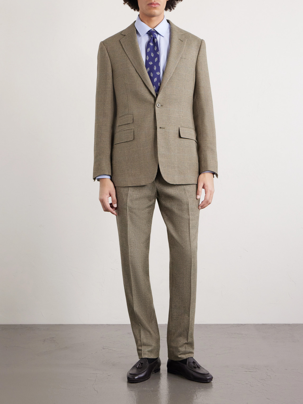 Purple Label - Checked Silk, Wool And Cashmere-Blend Suit Jacket