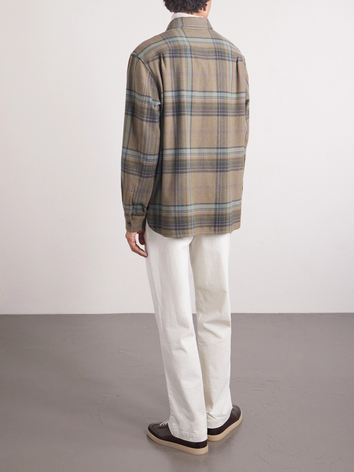 Purple Label - Checked Wool And Cashmere-Blend Flannel Overshirt