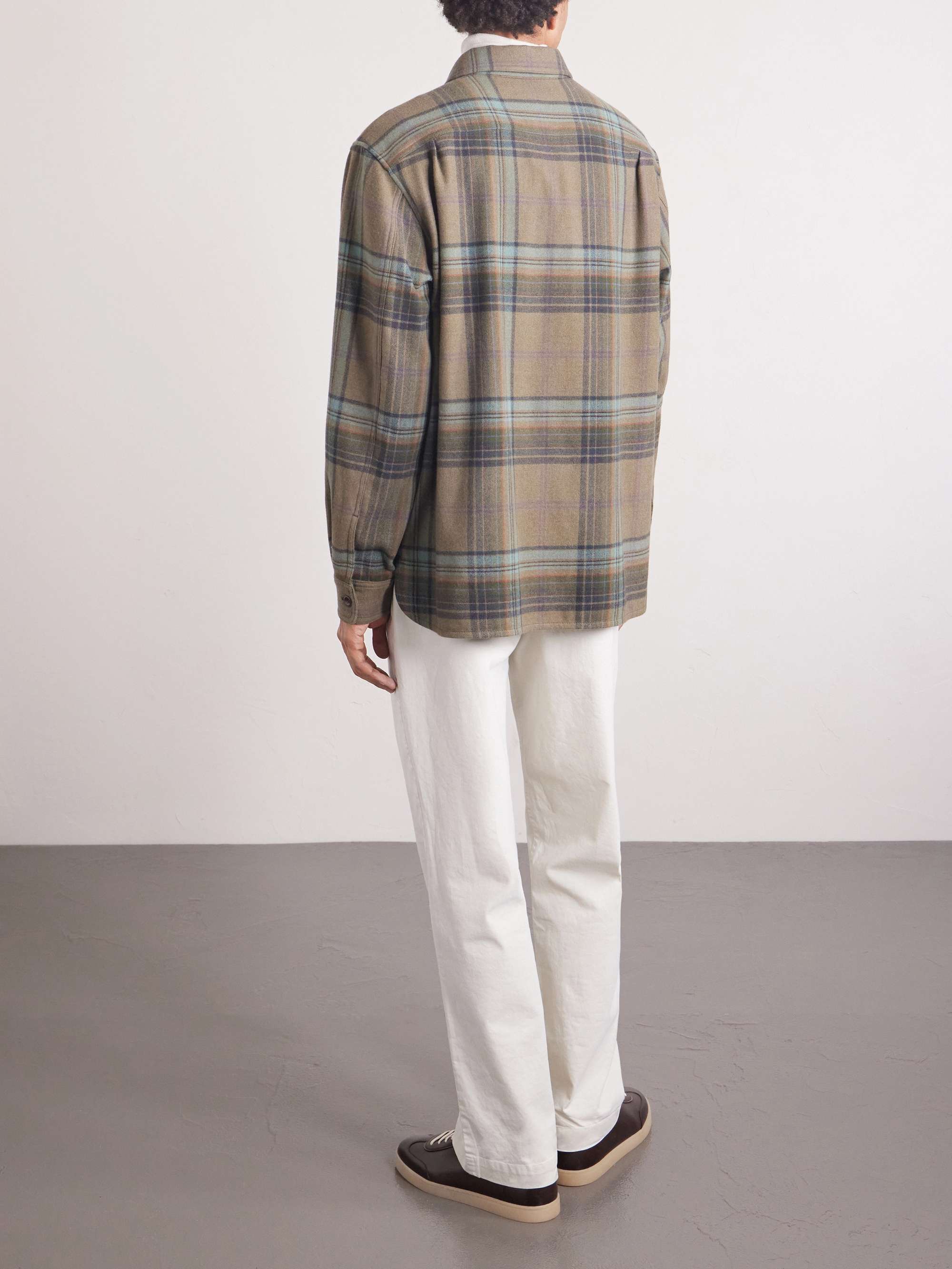 RALPH LAUREN PURPLE LABEL Checked Wool and Cashmere-Blend Flannel