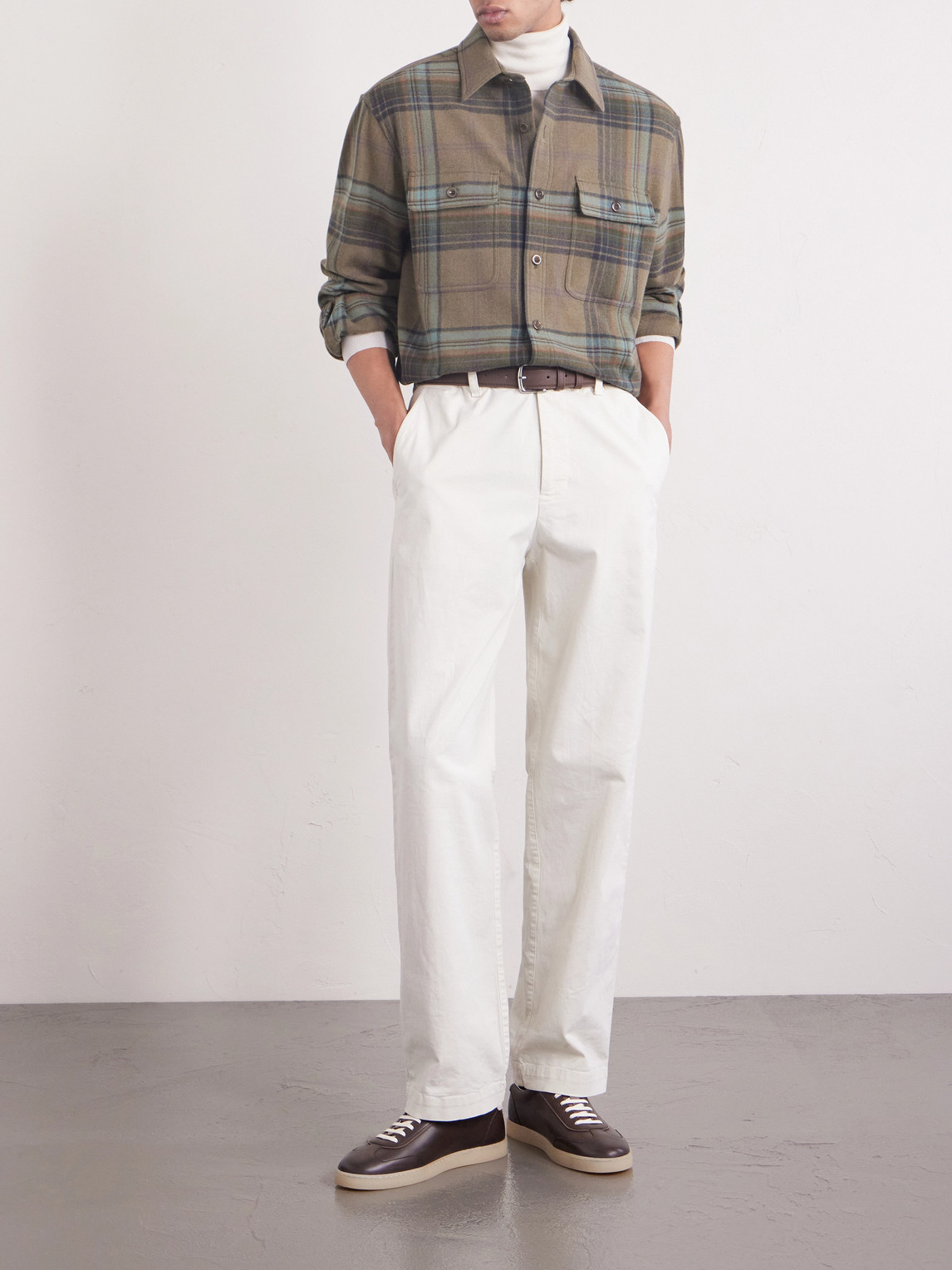 Purple Label - Checked Wool And Cashmere-Blend Flannel Overshirt