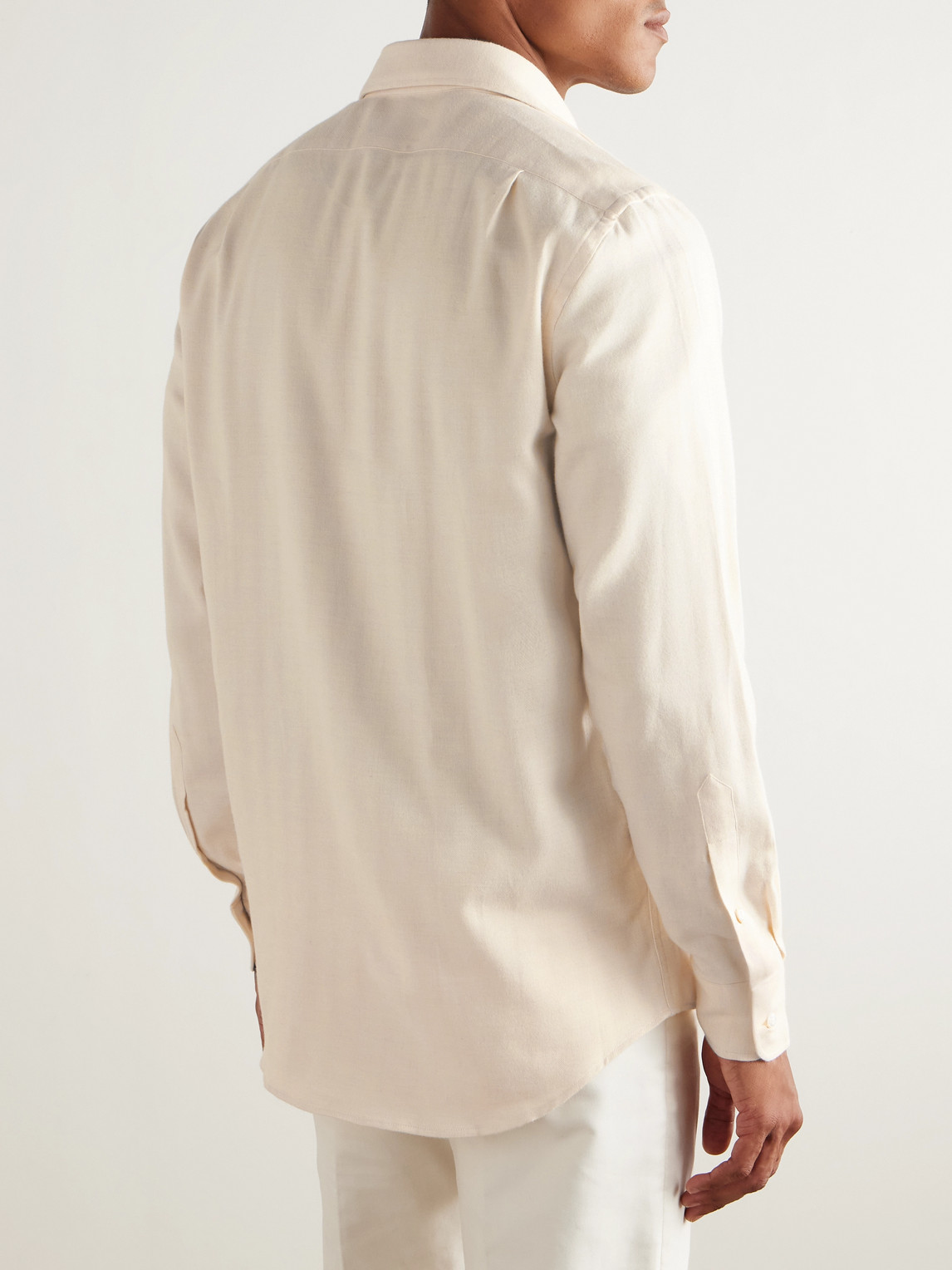 Ralph Lauren Aston Herringbone Cotton Shirt In Neutral