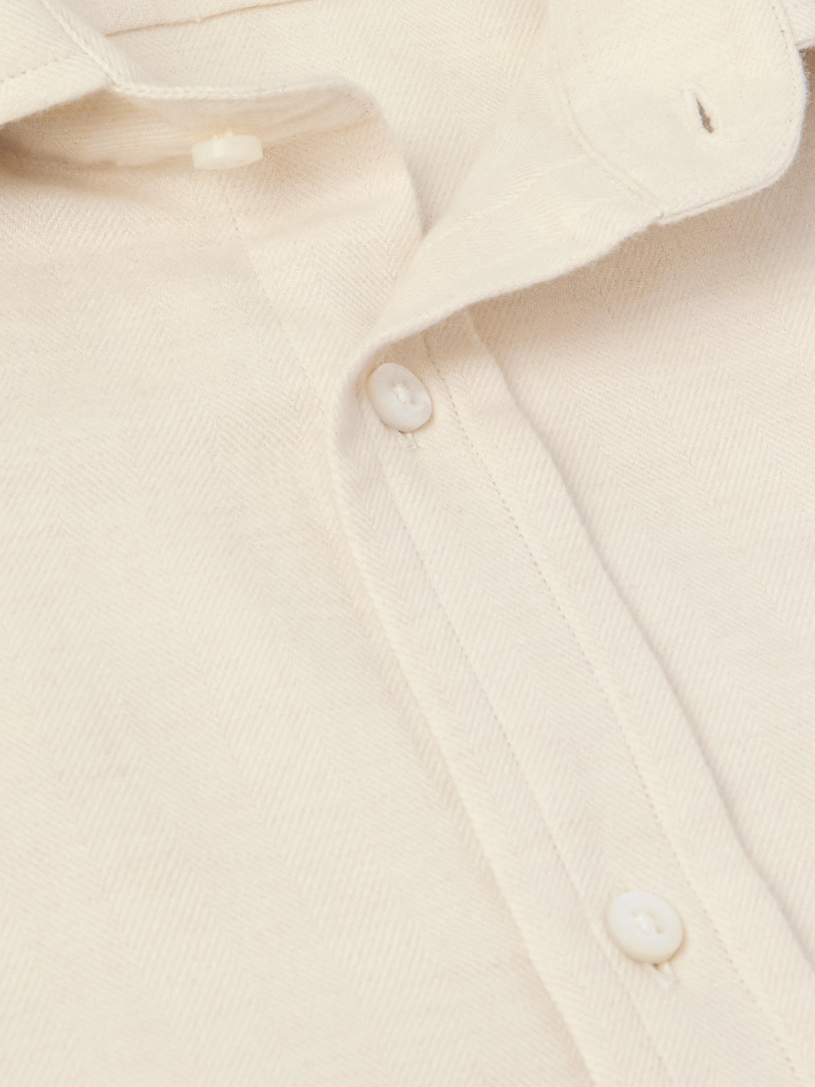 Ralph Lauren Aston Herringbone Cotton Shirt In Neutral