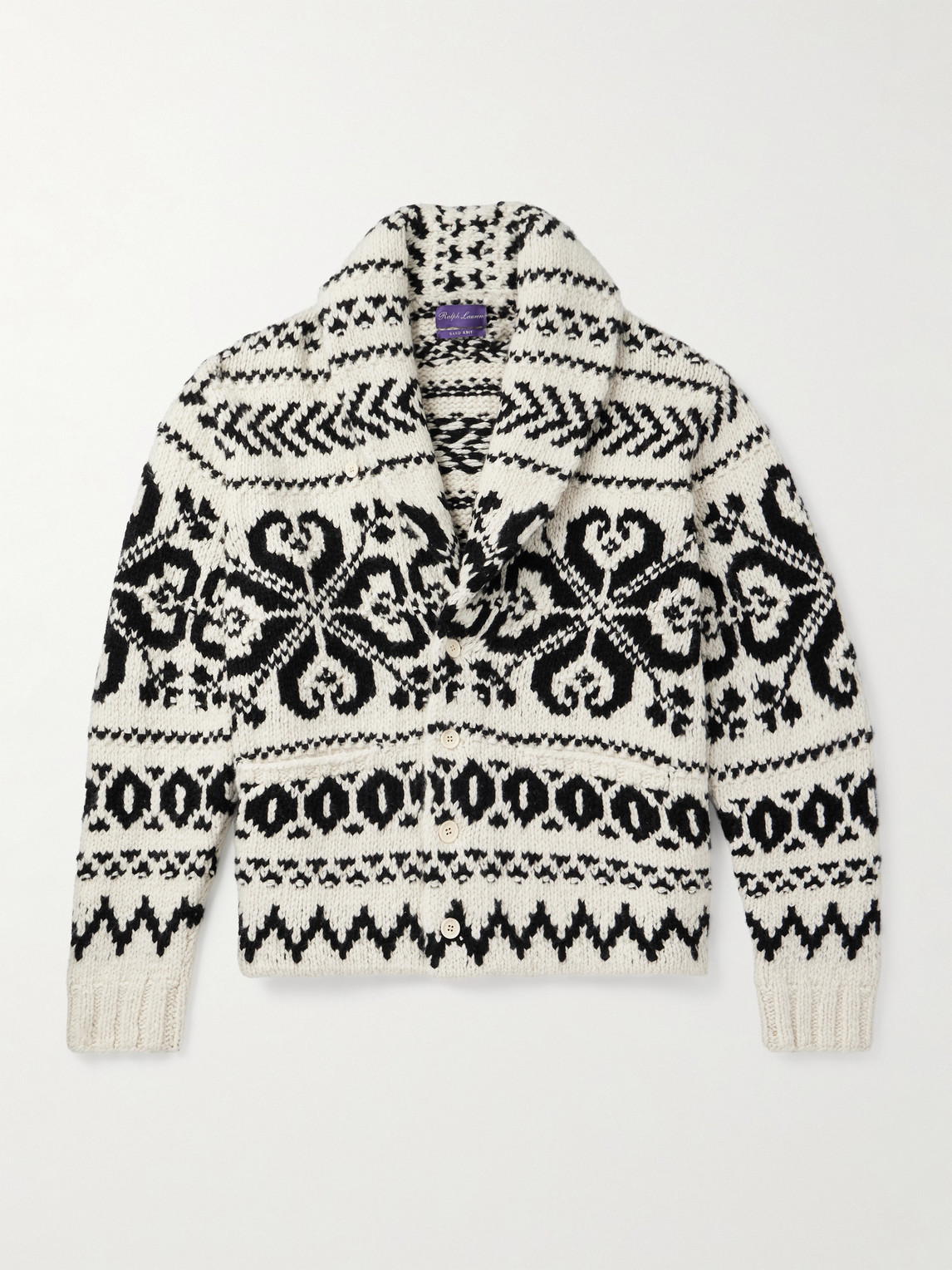 Ralph Lauren Purple Label Shawl-Collar Cashmere-Jacquard Cardigan - Men