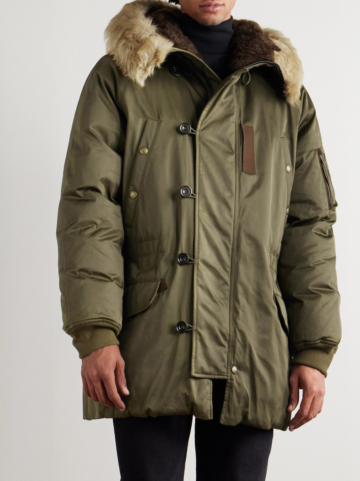  Ralph Lauren Purple Label - Shearling-trimmed Shell Down Jacket - Men - Green - S 