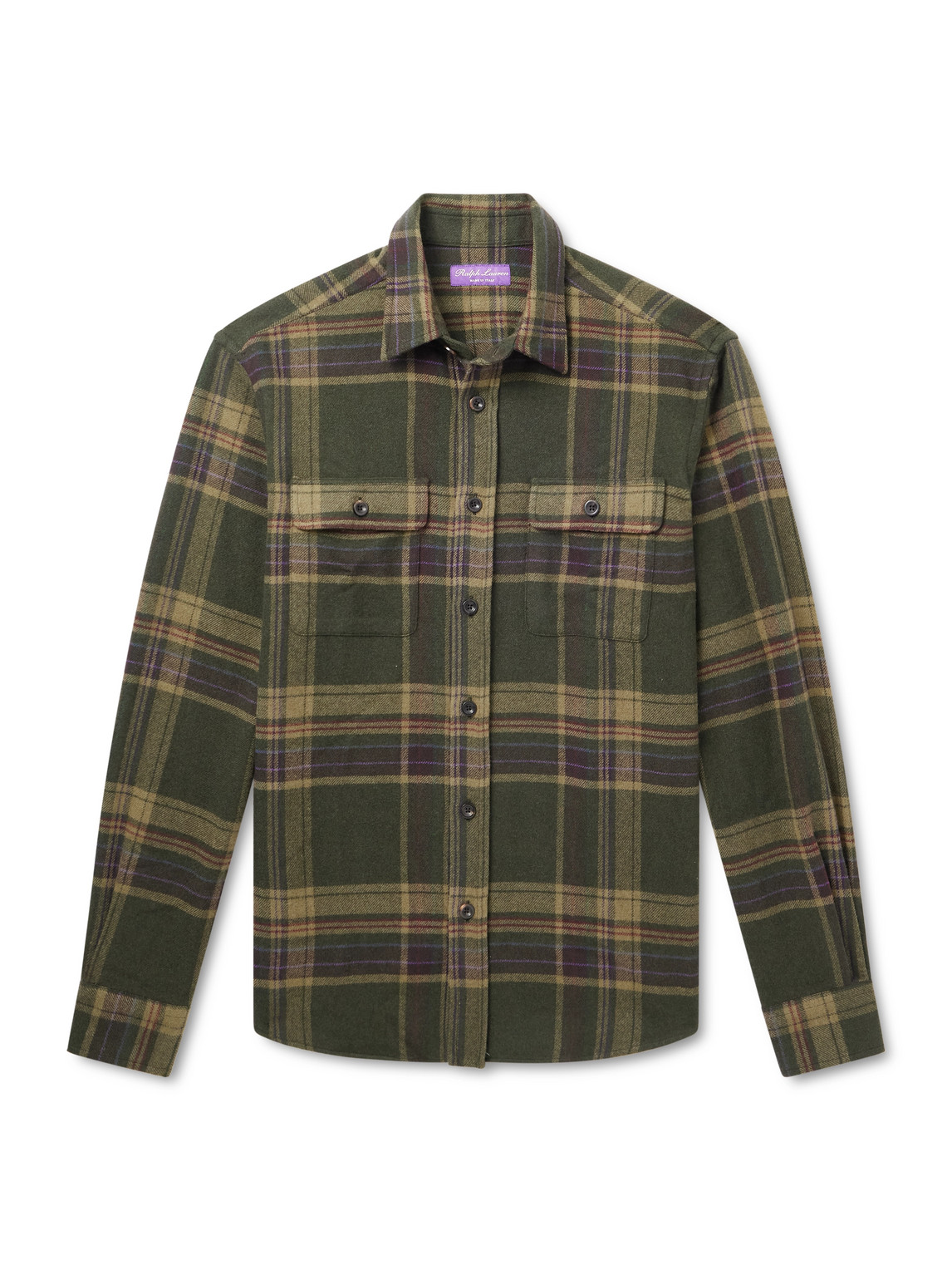 Ralph Lauren Cooper Checked Cashmere-flannel Shirt In Multi