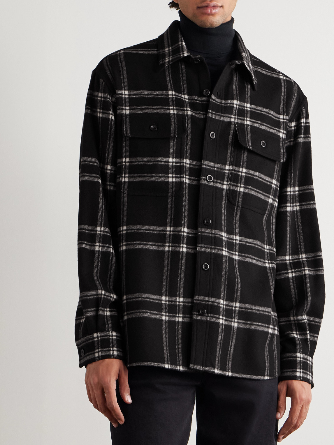 Ralph Lauren Gable Checked Wool-flannel Shirt In Multi