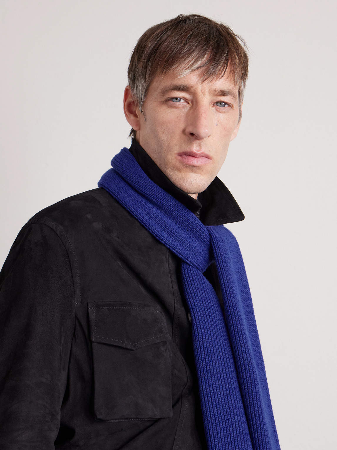 William Lockie Ribbed Cashmere Scarf In Blue