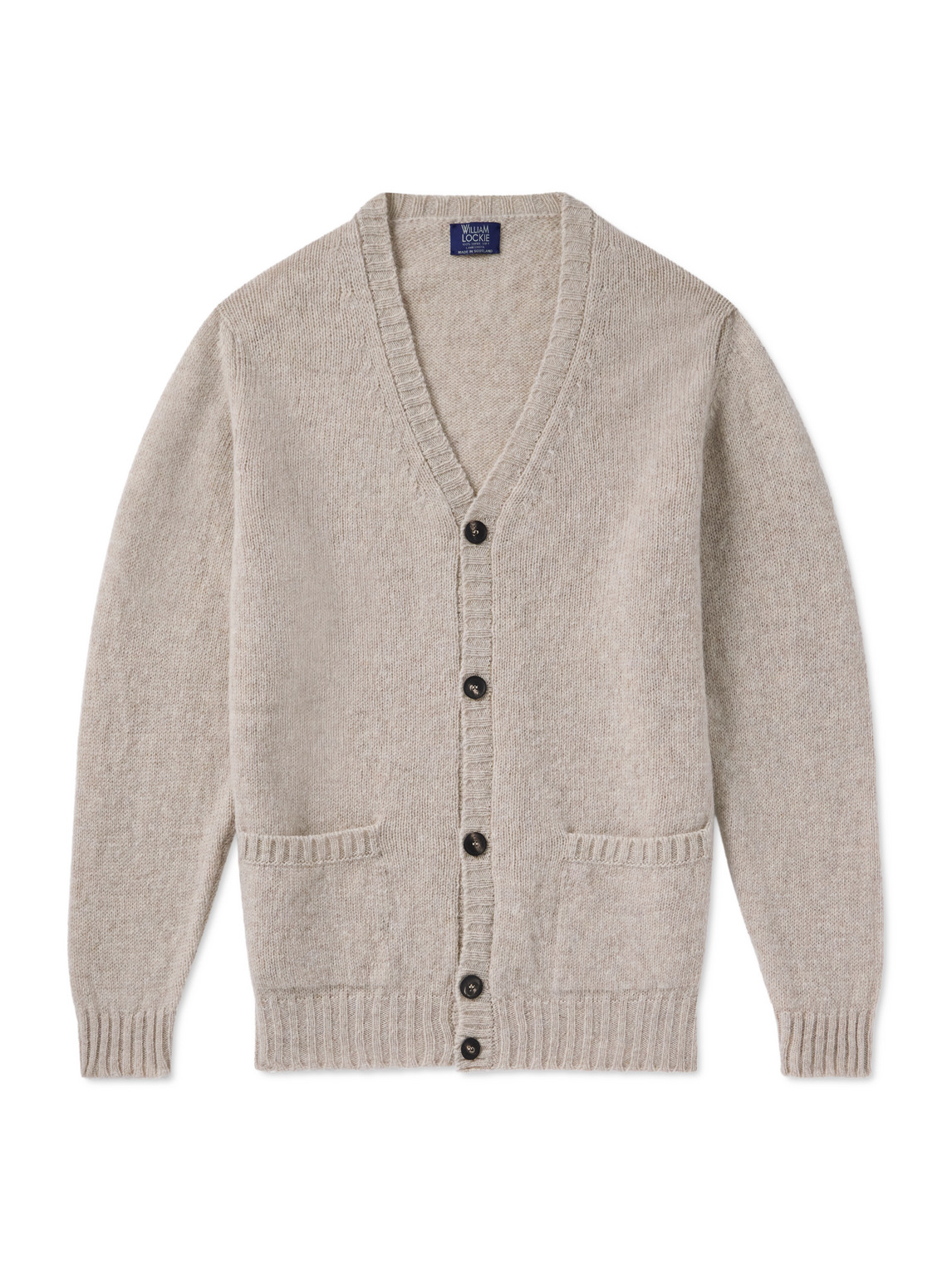 William Lockie Virgin Wool Cardigan In Neutral
