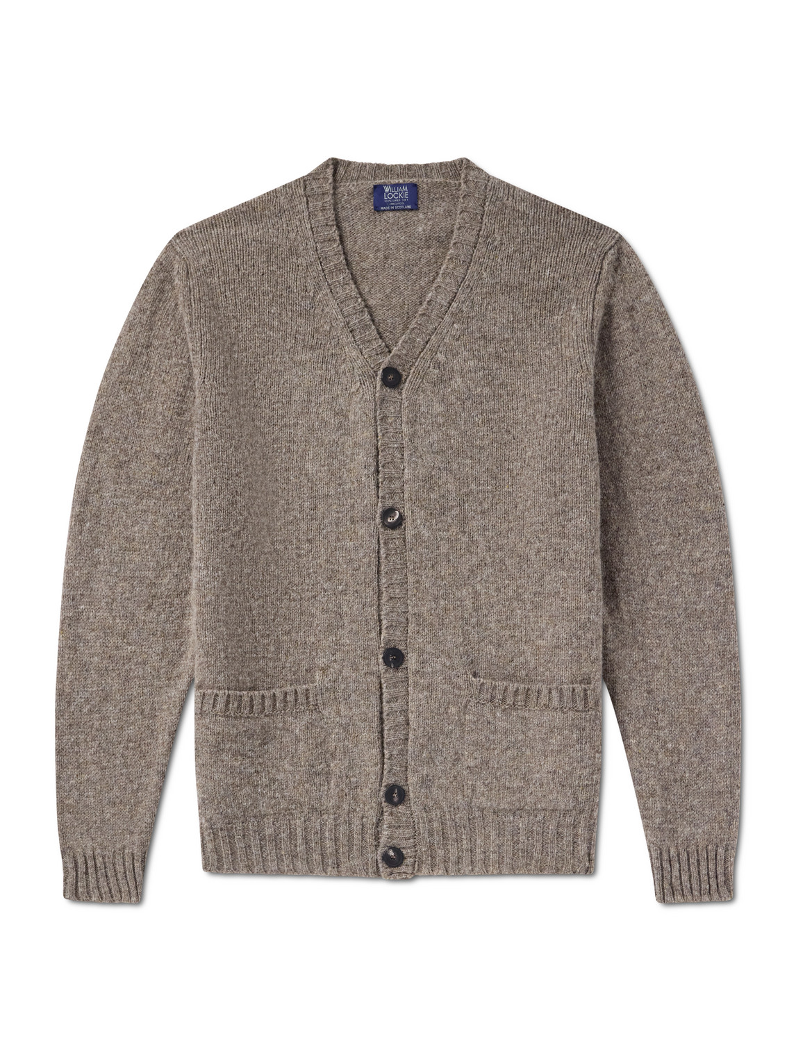 William Lockie Virgin Wool Cardigan In Neutral