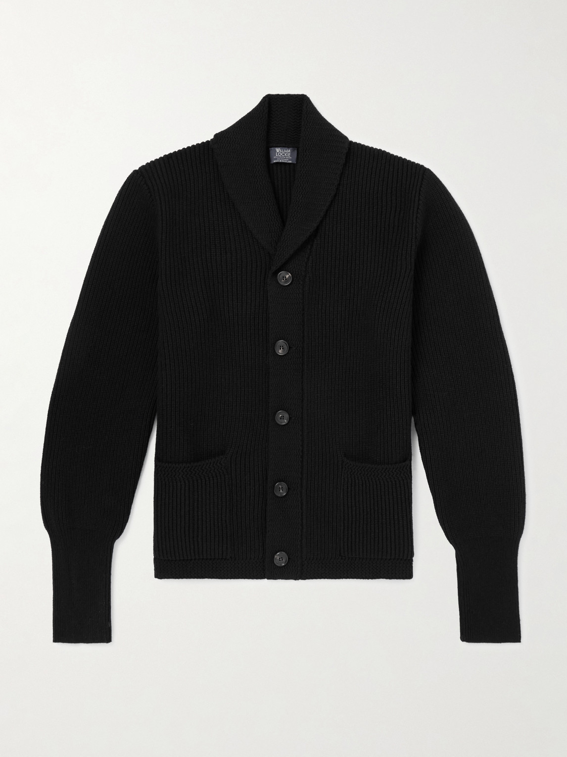 William Lockie – Duncan Shawl-Collar Ribbed Merino Wool and Cashmere-Blend Cardigan