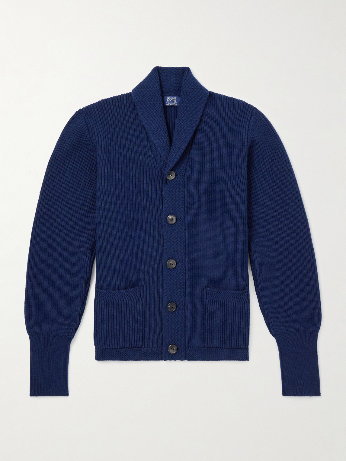 William Lockie – Duncan Shawl-Collar Ribbed Merino Wool and Cashmere-Blend Cardigan
