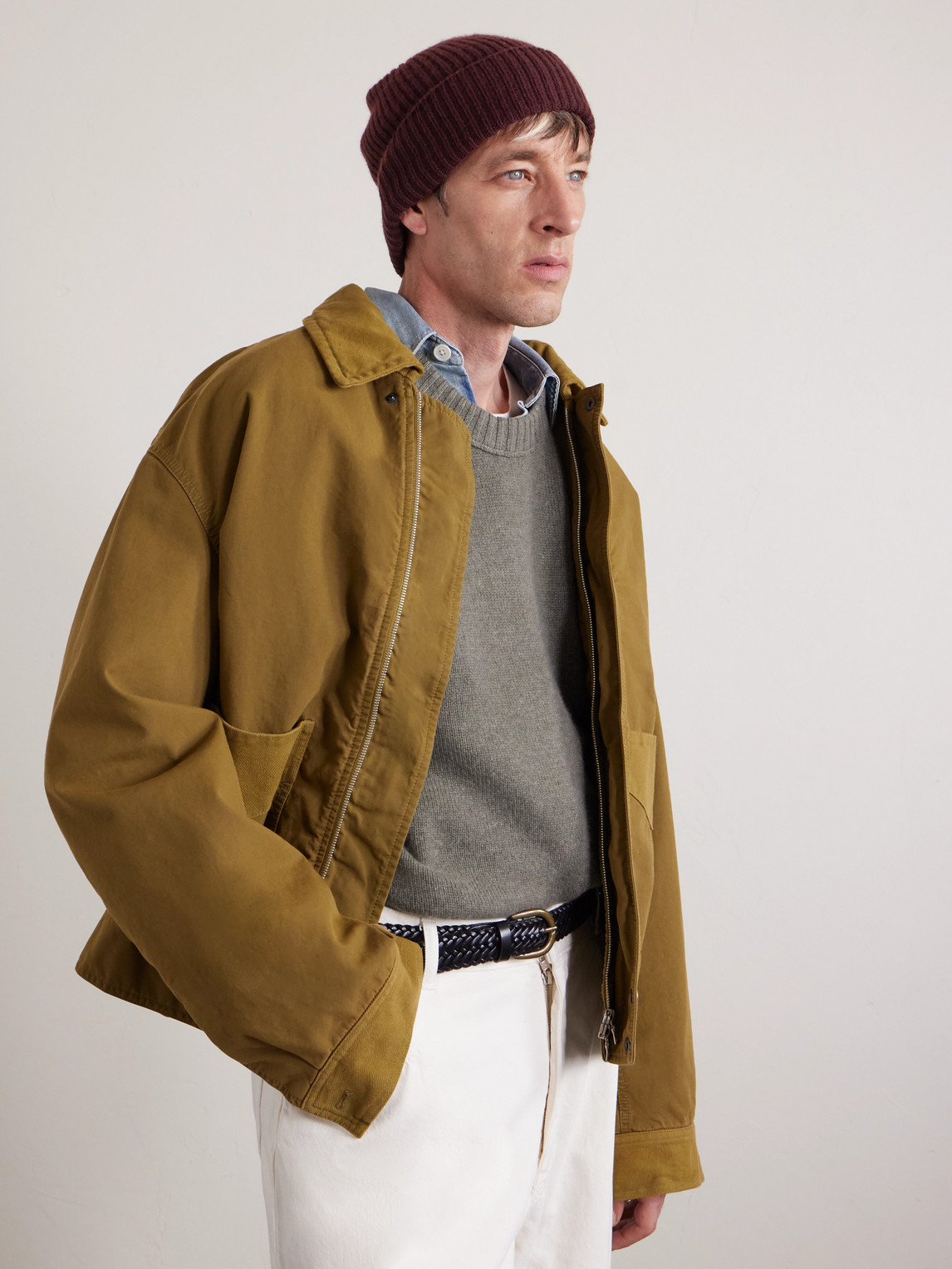 William Lockie Ribbed Cashmere Beanie In Burgundy