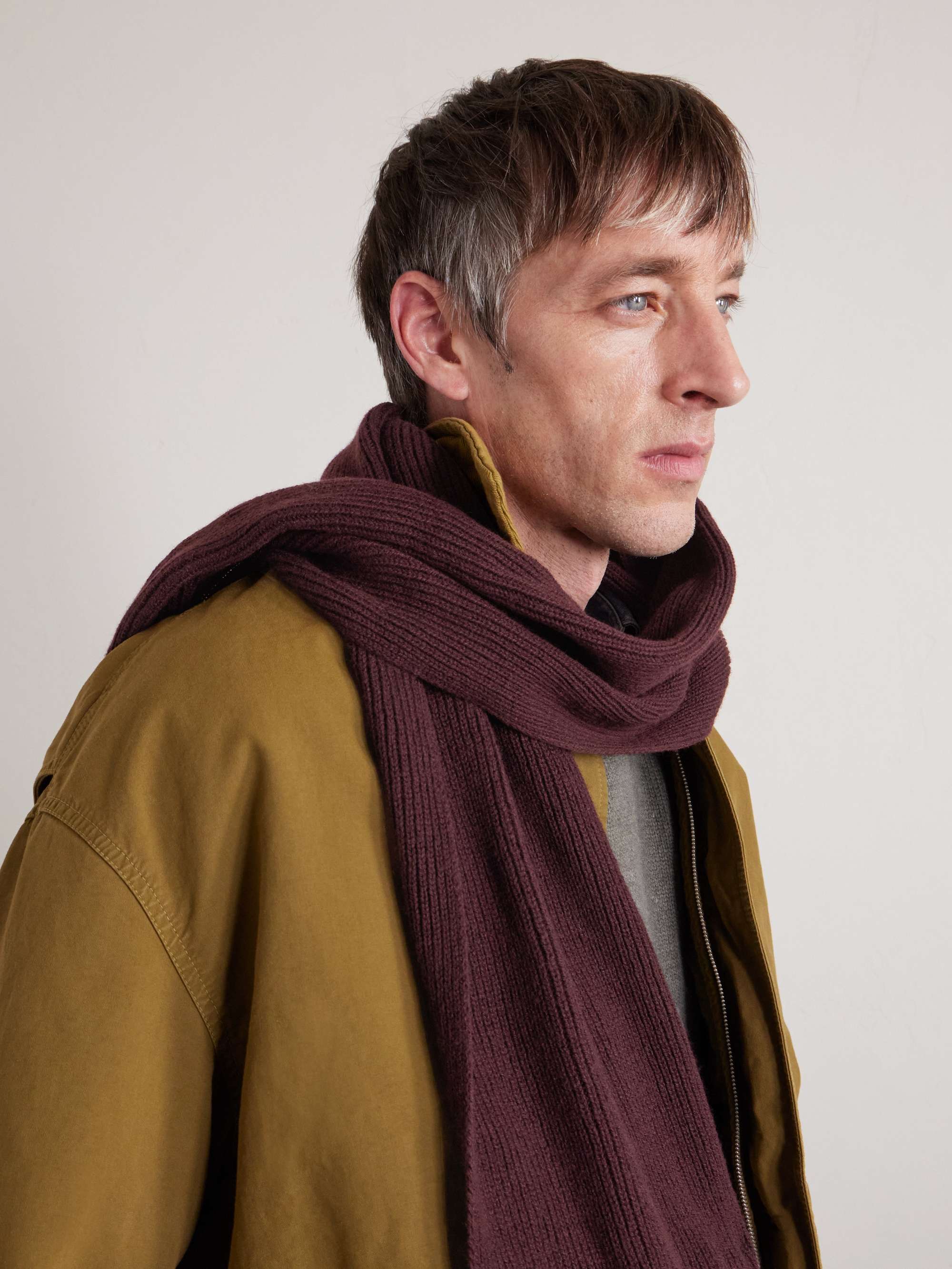 WILLIAM LOCKIE Ribbed Cashmere Scarf