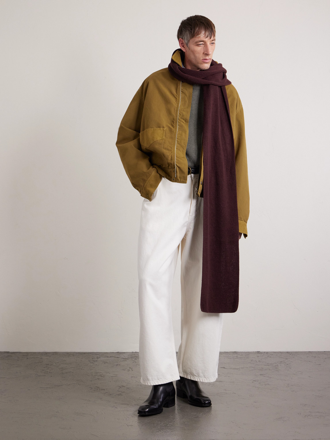 William Lockie Ribbed Cashmere Scarf In Burgundy