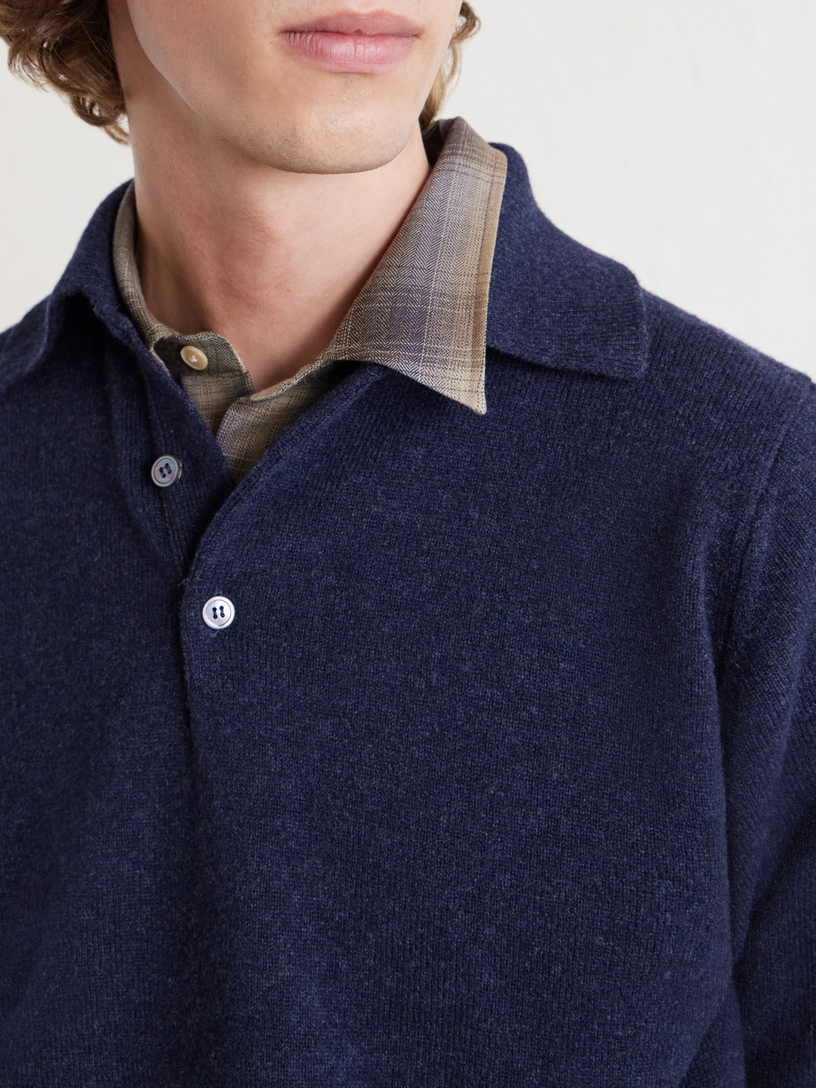 William Lockie - Wool Polo Sweater - Men - Blue - S 
