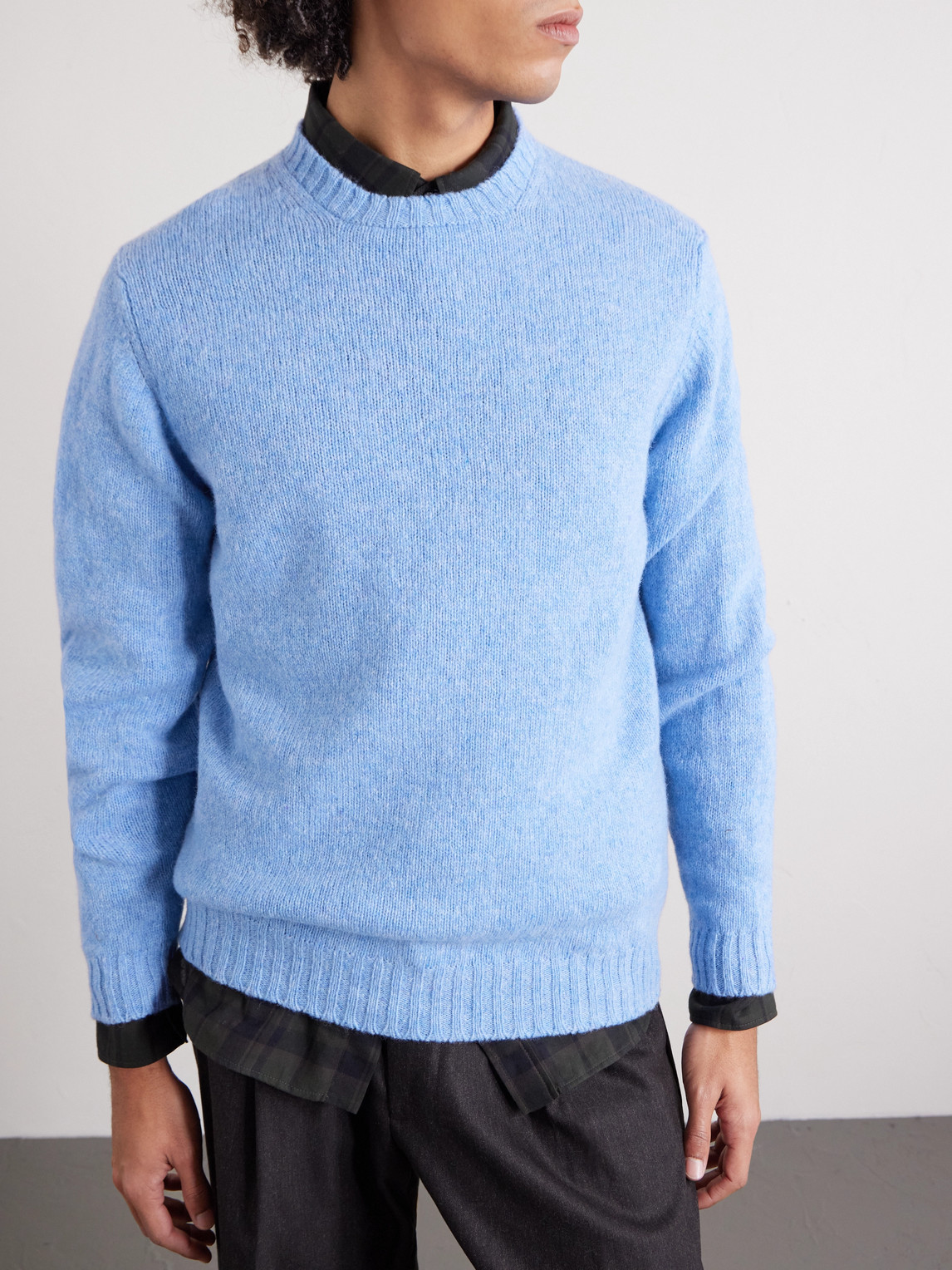  William Lockie - Virgin Wool Sweater - Men - Blue - S 