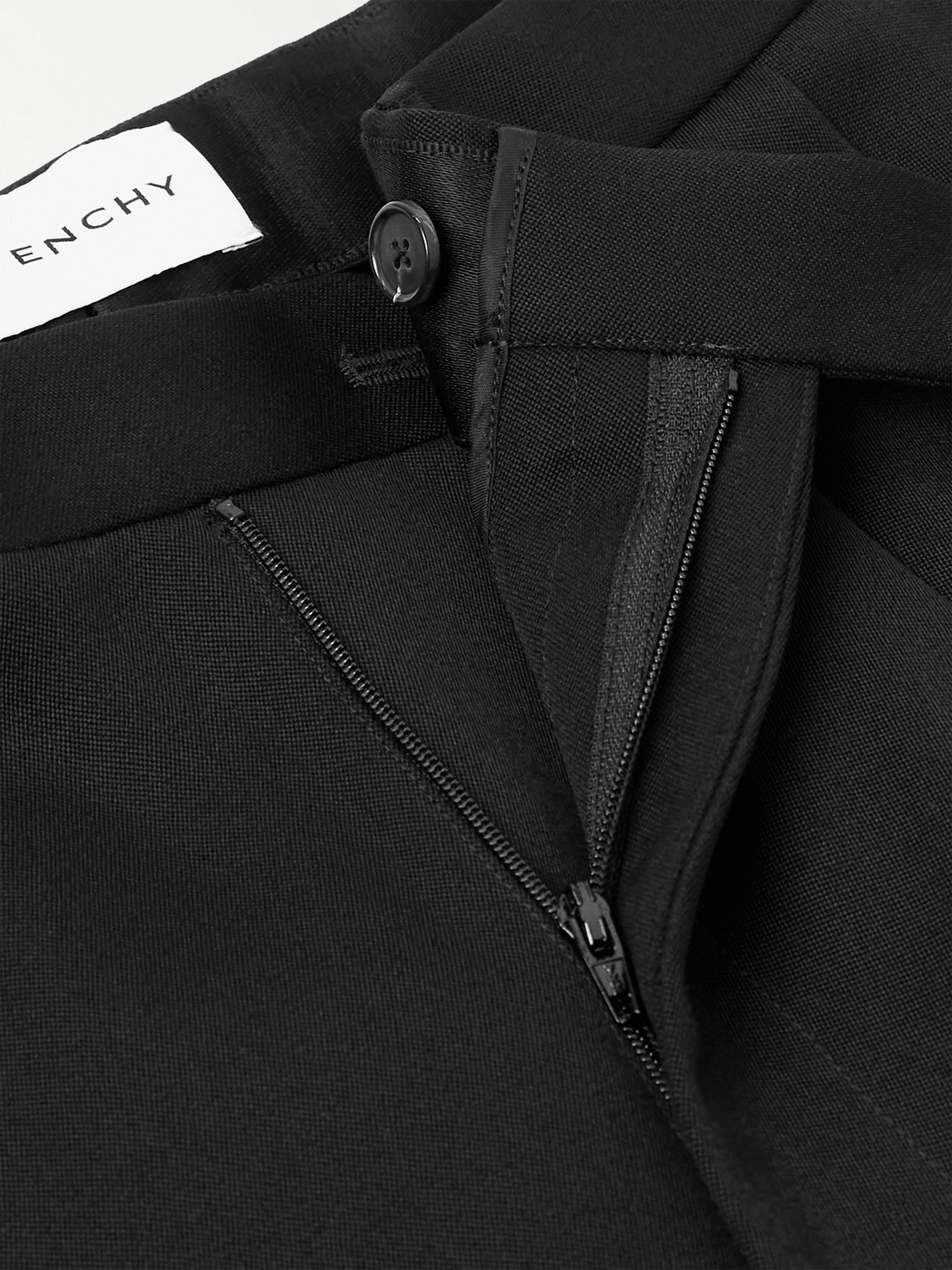 Givenchy Straight-leg Pleated Grain De Poudre Wool Trousers In Black