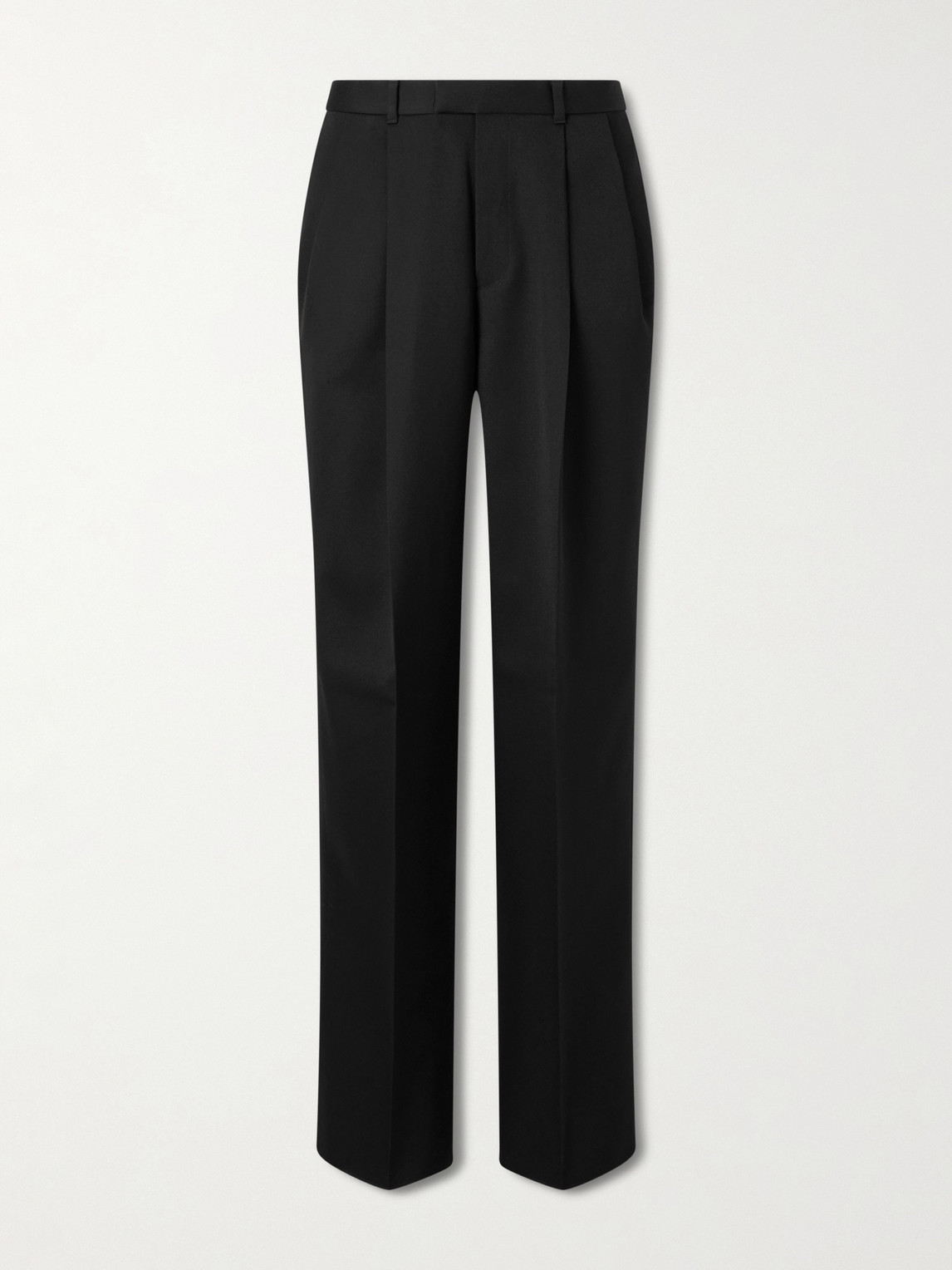 Givenchy Straight-leg Pleated Grain De Poudre Wool Trousers In Black