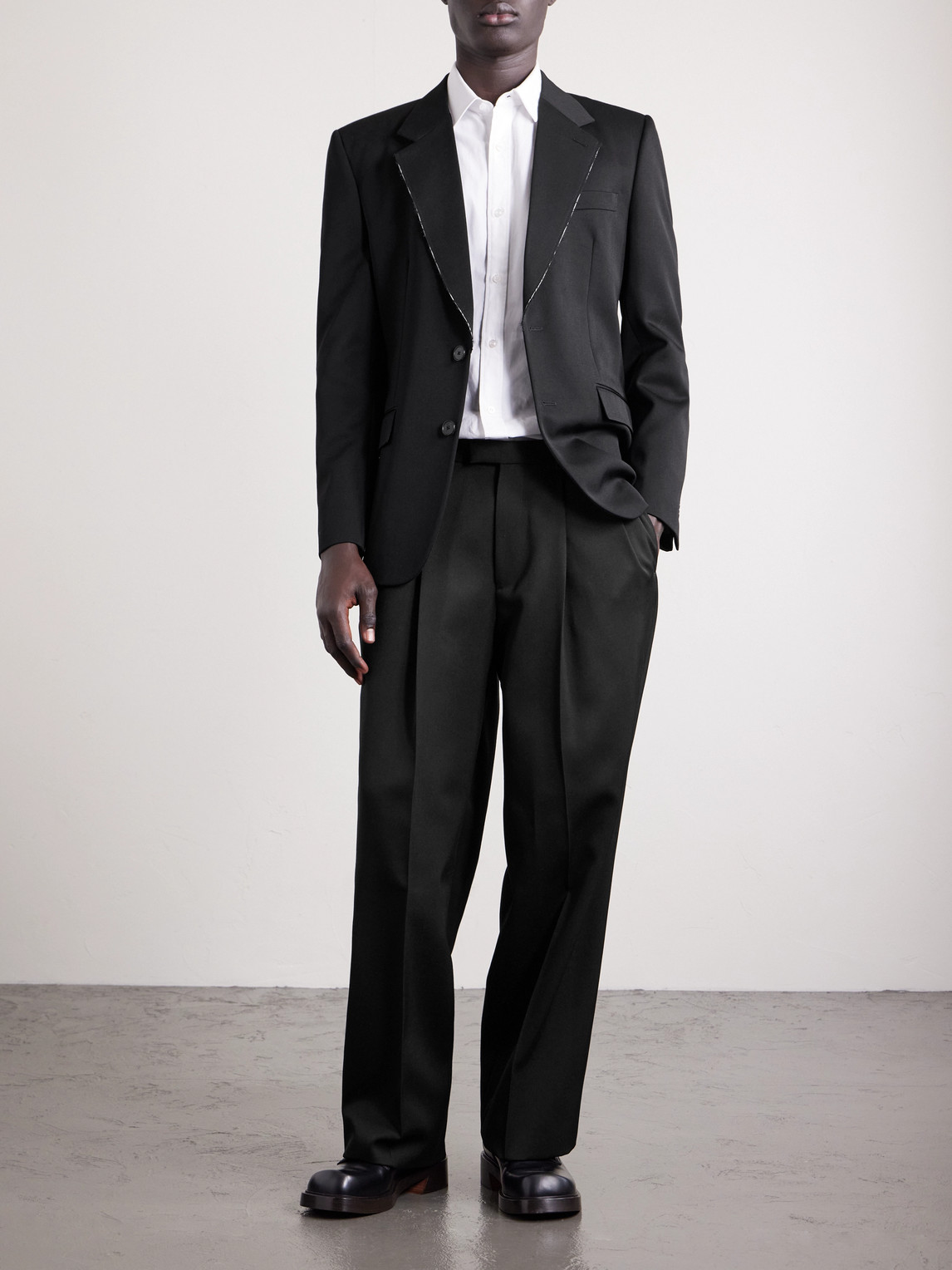 Givenchy Straight-leg Pleated Grain De Poudre Wool Trousers In Black