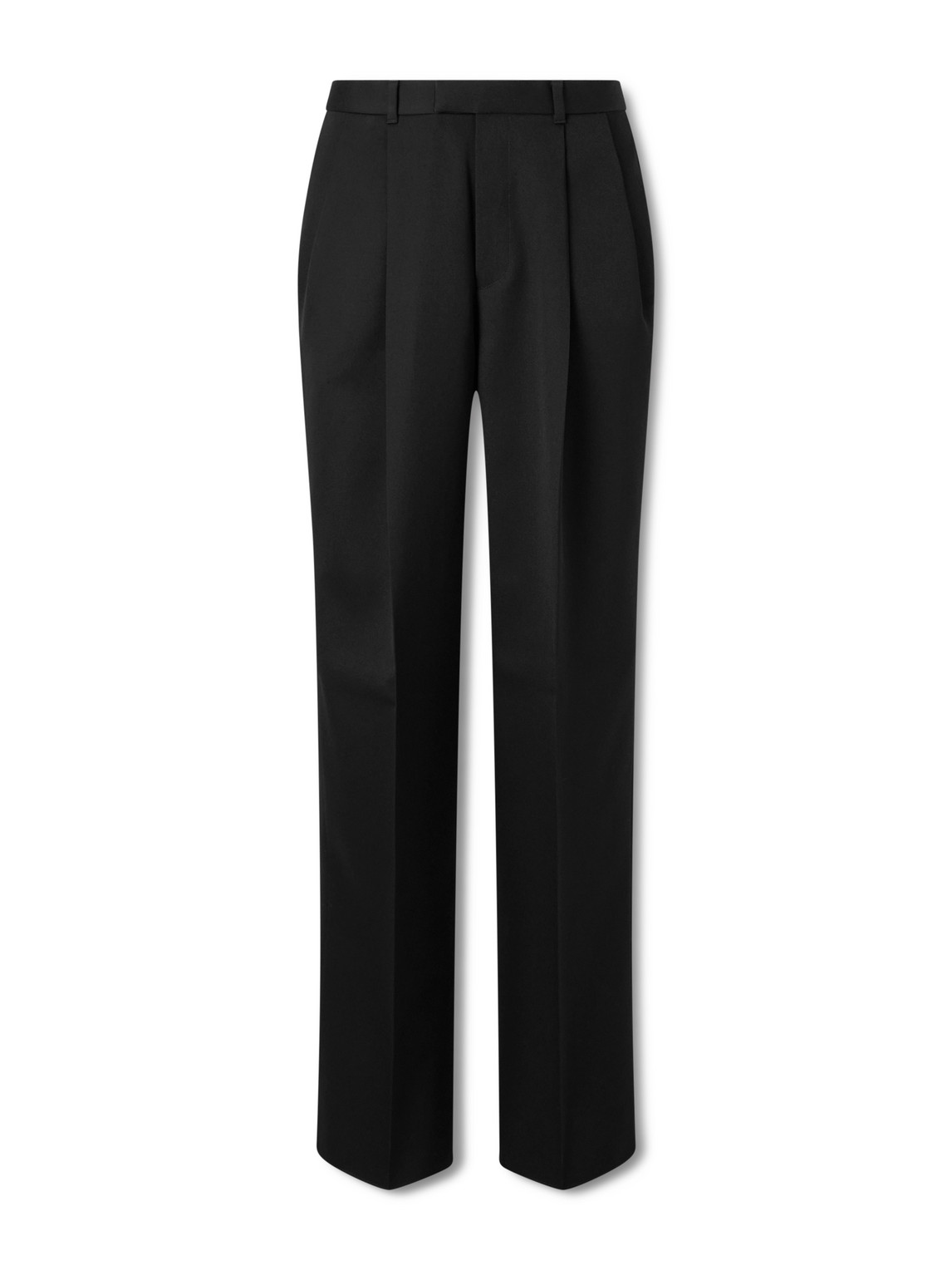 Givenchy Straight-leg Pleated Grain De Poudre Wool Trousers In Black