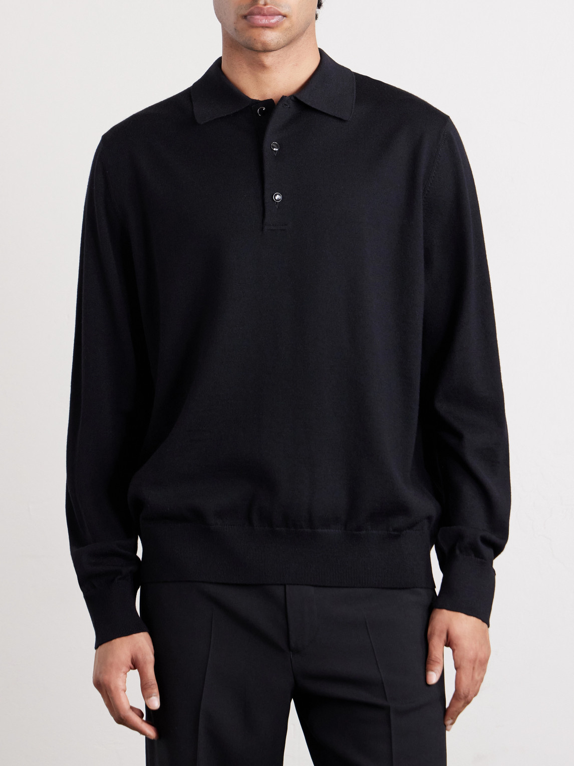  Givenchy - Wool Polo Sweater - Men - Black - S 