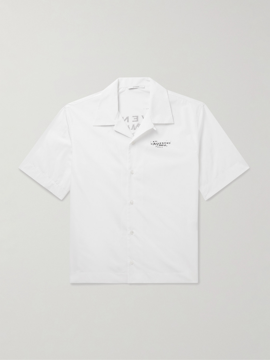 Givenchy Convertible-Collar Logo-Print Cotton-Poplin Shirt - Men