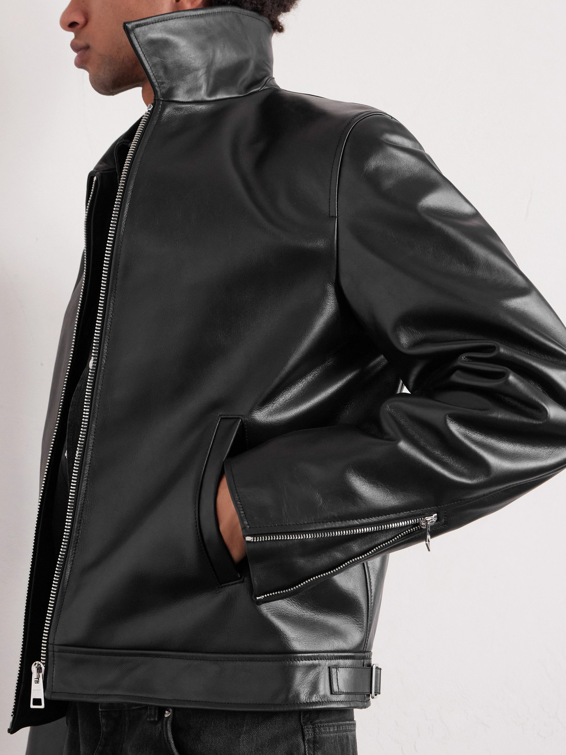 Givenchy Padded Leather Jacket In Black