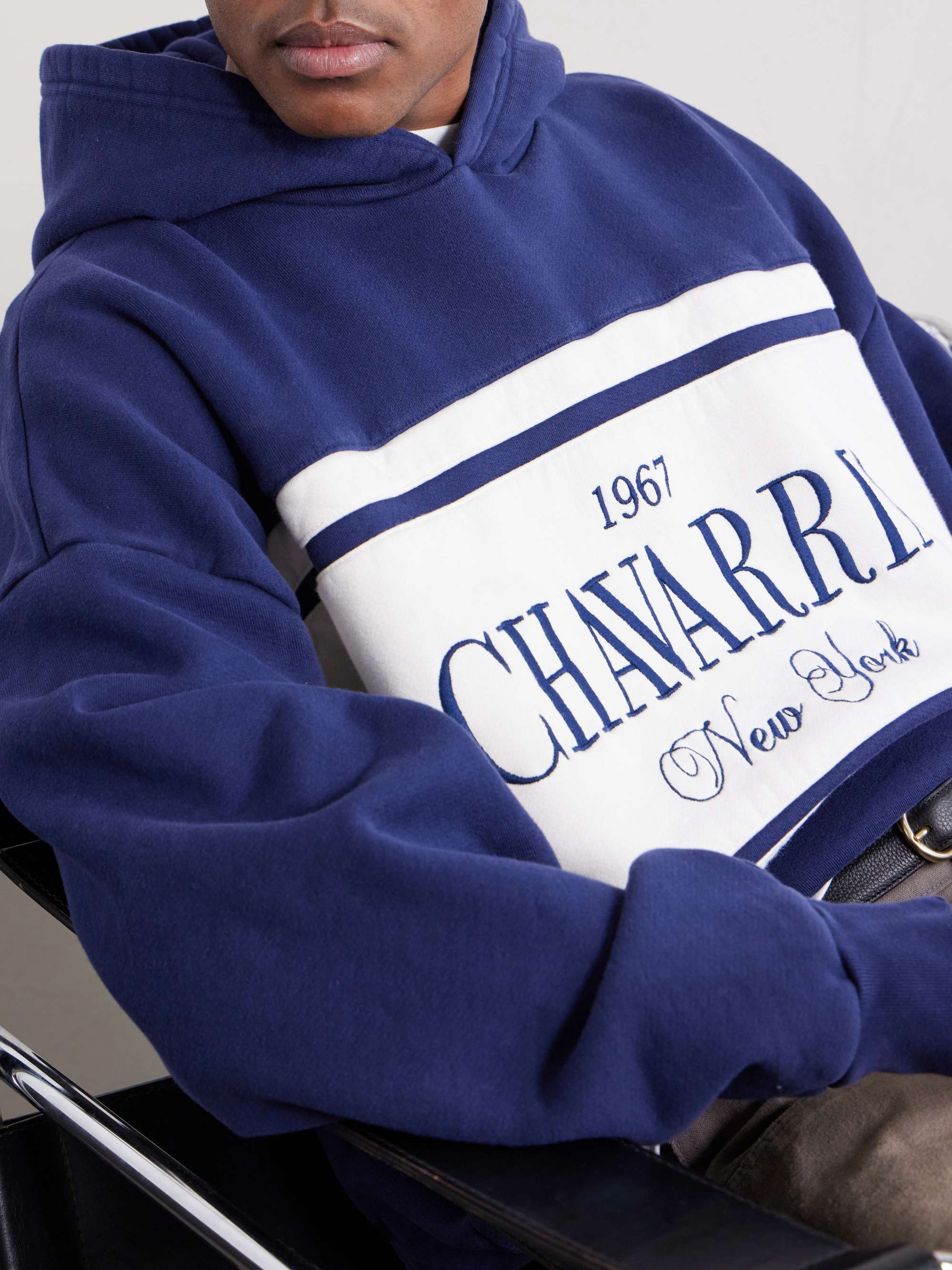 WILLY CHAVARRIA Gilroy Logo-Embroidered Cotton-Jersey Hoodie for