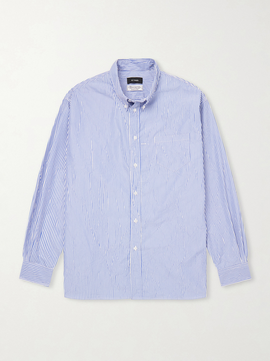 Willy Chavarria Veterano Striped Cotton-Blend Shirten