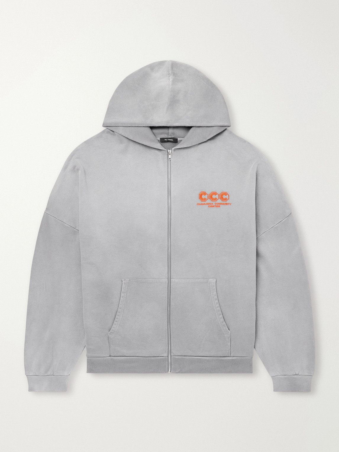 Willy Chavarria ogo-Embroidered Cotton-Jersey Zip-Up Hoodie - Men