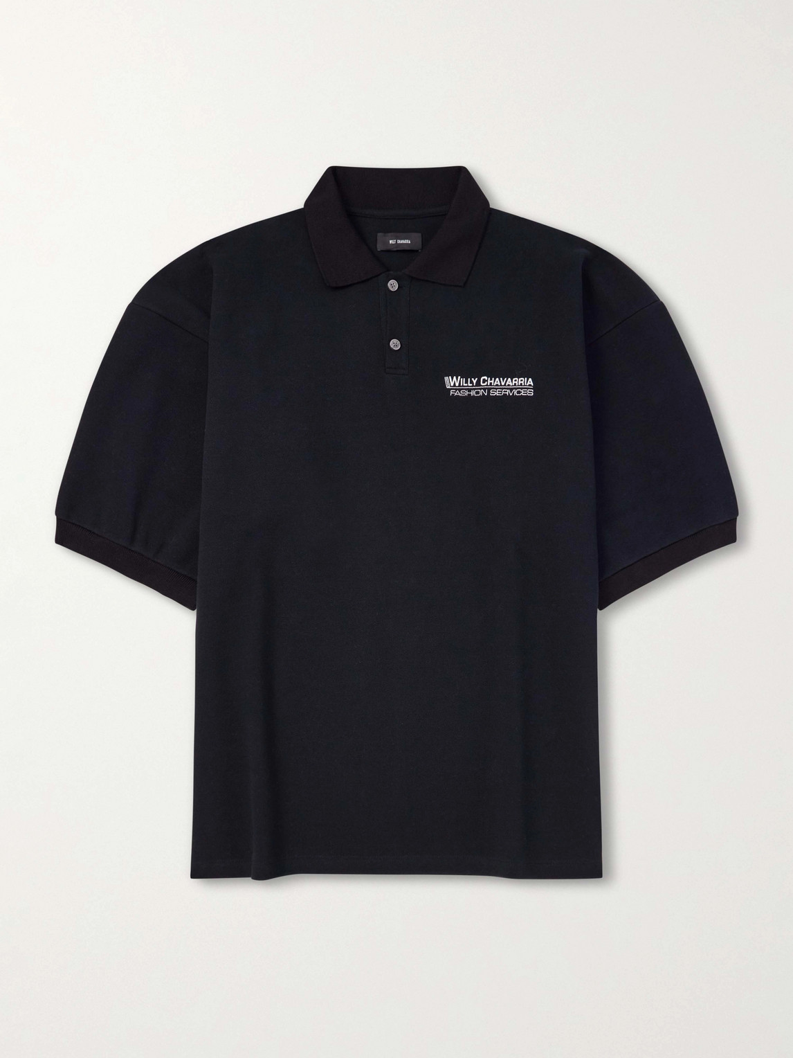 Willy Chavarria ogo-Embroidered Cotton-Piqué Polo Shirt - Men