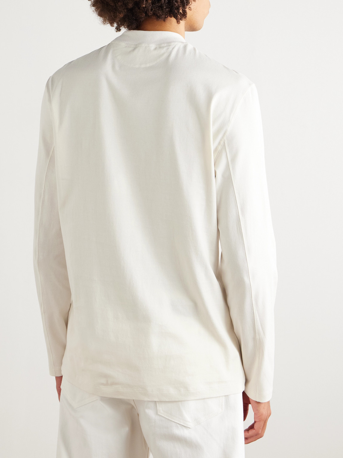 Logo-Print Cotton-Jersey Mock-Neck T-Shirt