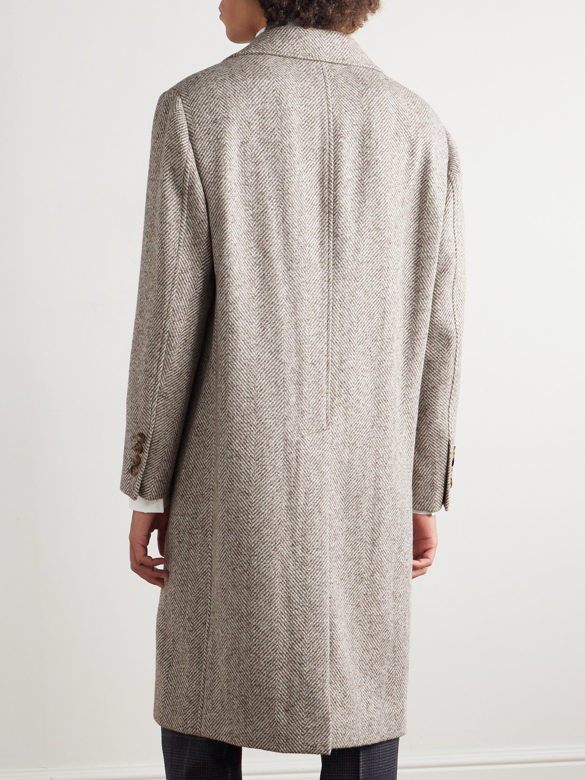  Brunello Cucinelli - Heringbone Woven Coat - Men - Neutrals - It 48 