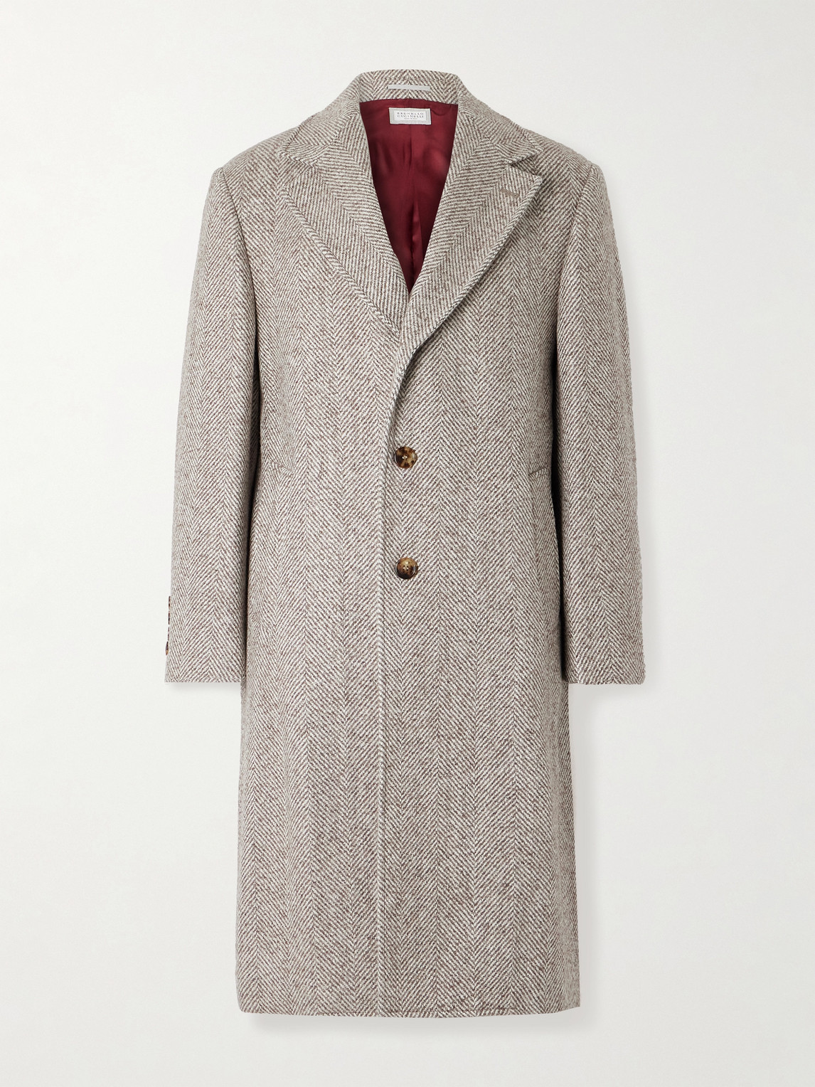 Heringbone Woven Coat - Men