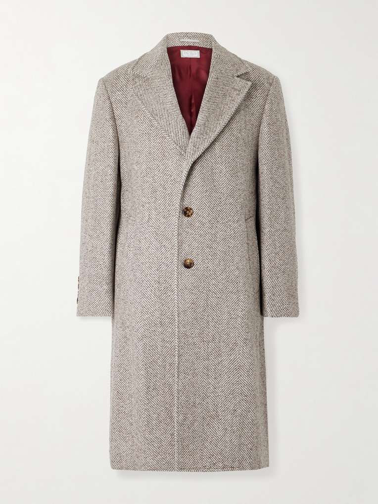 Brunello Cucinelli — Heringbone Woven Coat