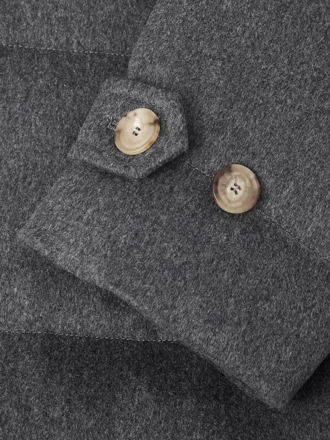 BRUNELLO CUCINELLI 더블브레스트 시어링 트리밍 퀼팅 울 다운 자켓