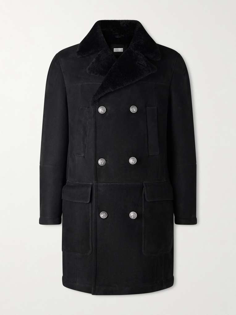 Brunello Cucinelli — Double-Breasted Shearling Coat