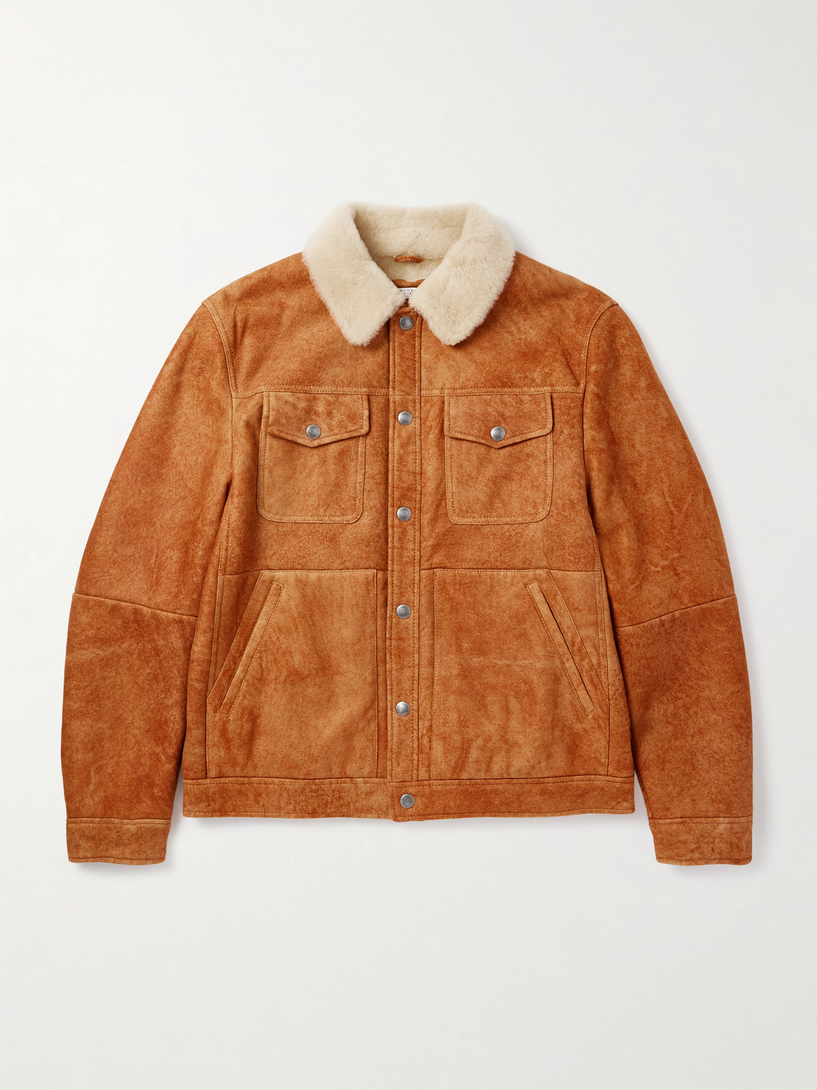 Brunello Cucinelli Shearling-Trimmed Suede Trucker Jacketen