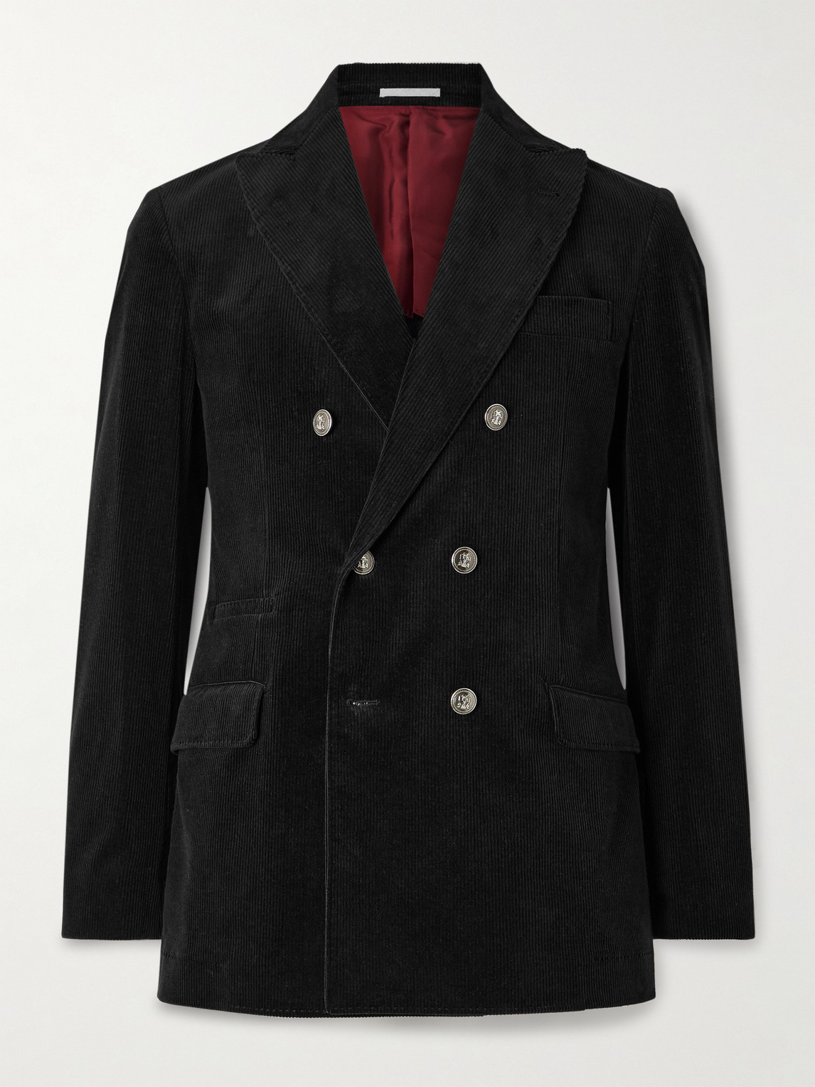 Brunello Cucinelli Double-Breasted Cotton-Blend Corduroy Suit Jacket - Men