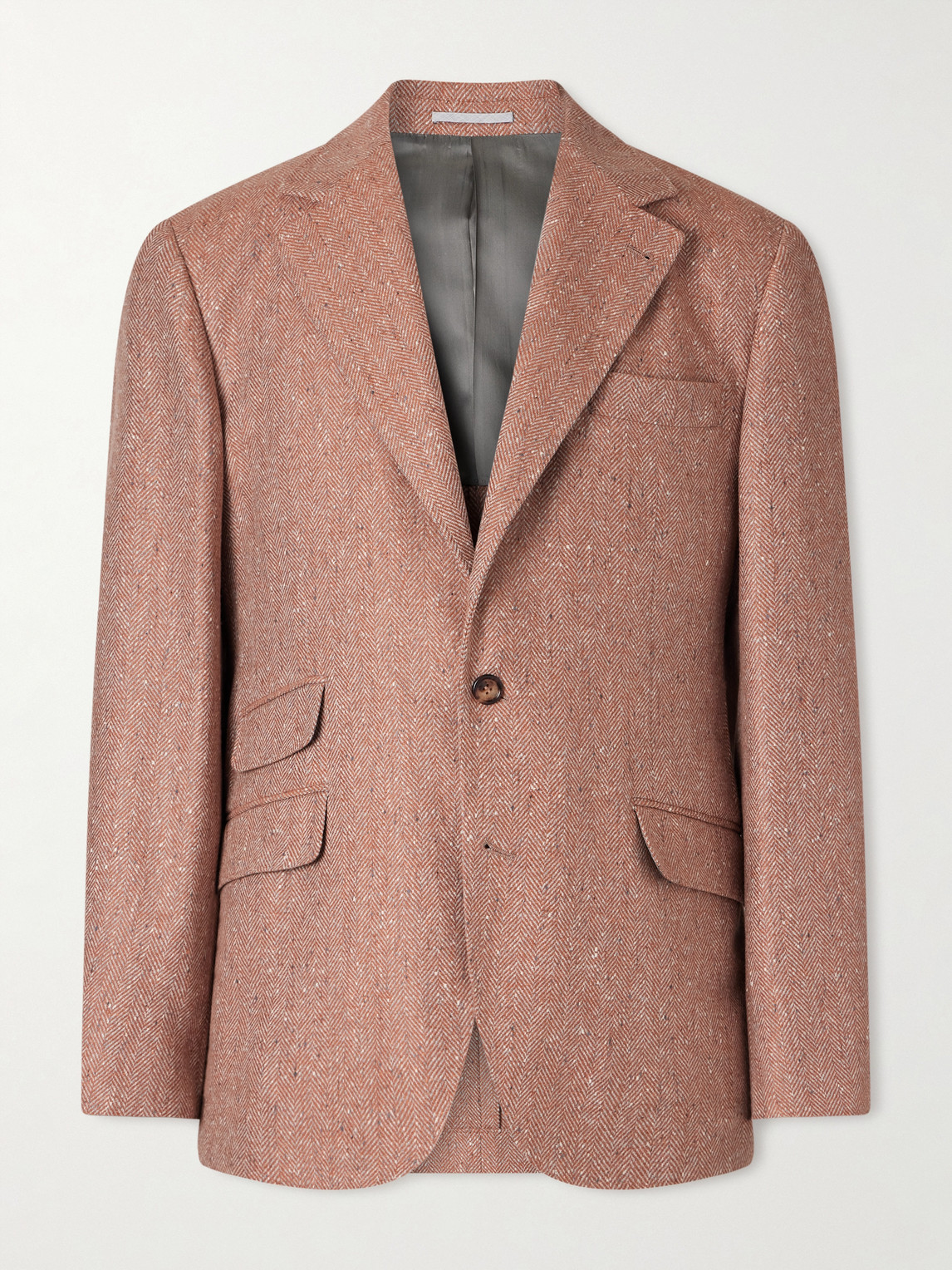 Brunello Cucinelli Herringbone Wool and Cashmere-Blend Blazer - Men