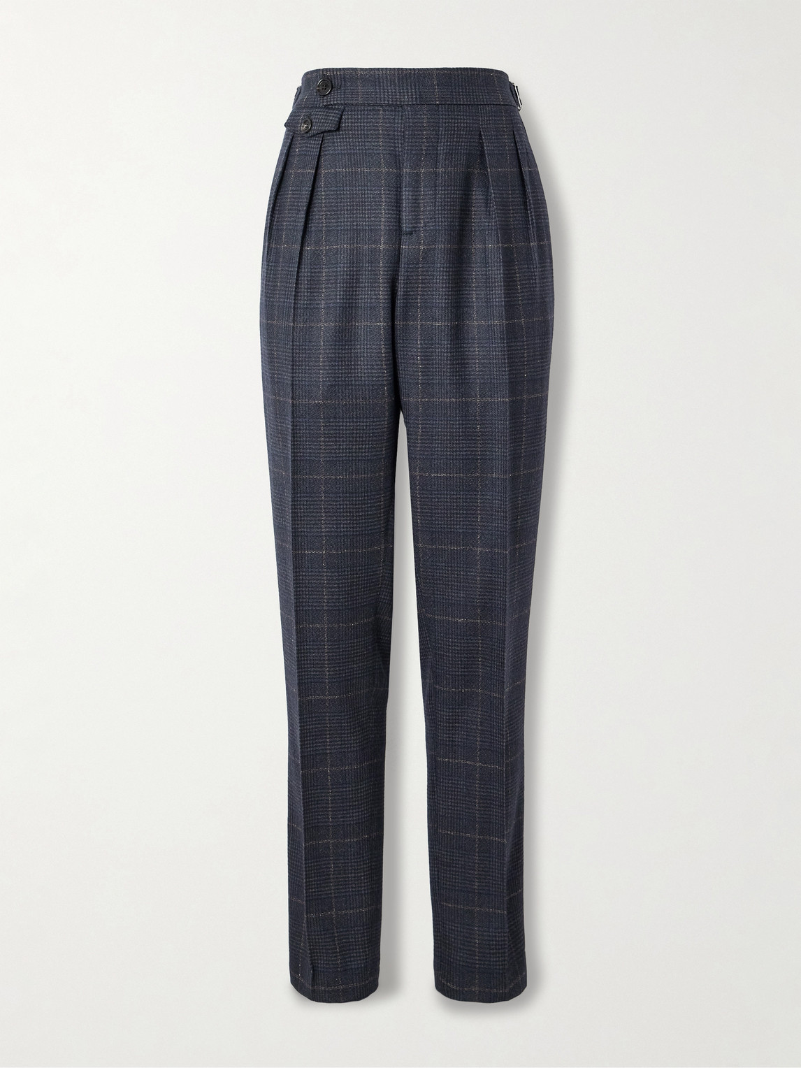 Brunello Cucinelli Straight-Leg Checked Cashmere and Wool-Blend Suit Trousers - Men