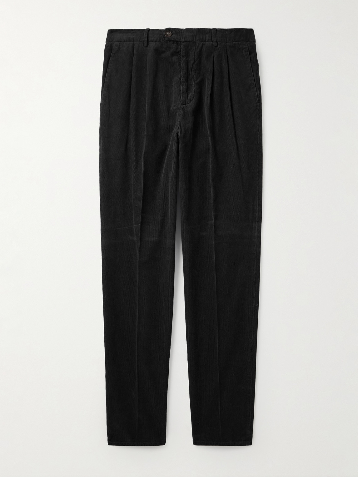 Brunello Cucinelli Tapered Pleated Cotton-Corduroy Trousers - Men