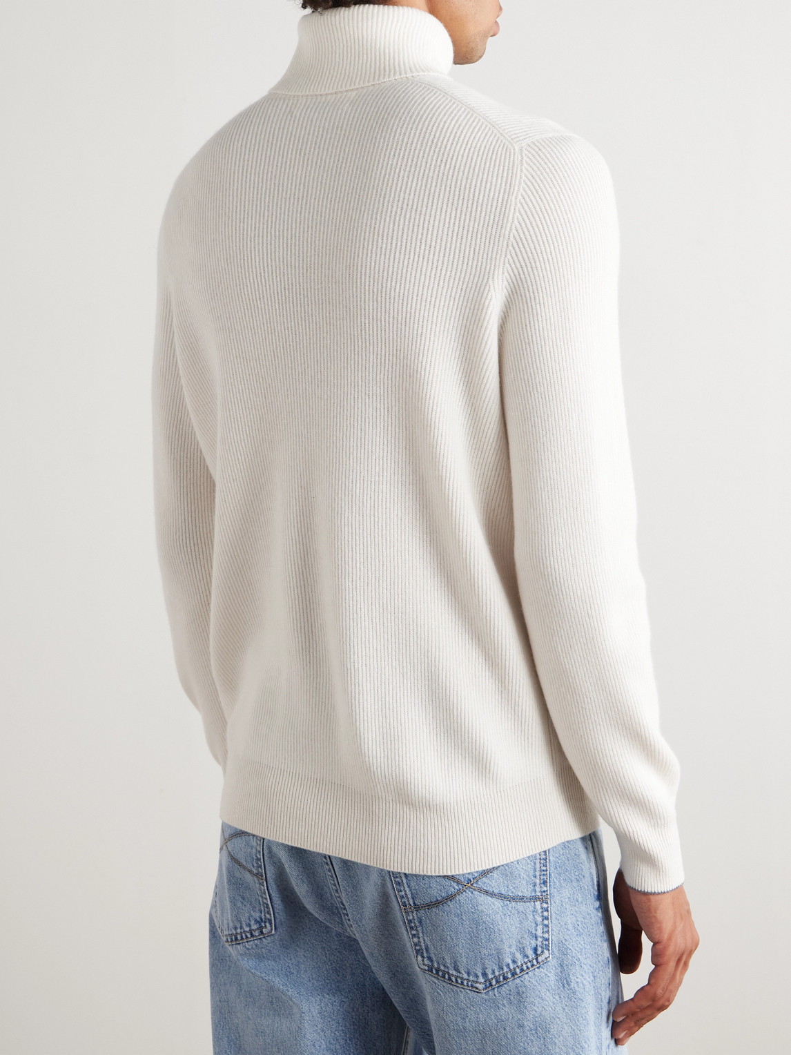  Brunello Cucinelli - Ribbed Cashmere Rollneck Sweater - Men - Neutrals - It 48 