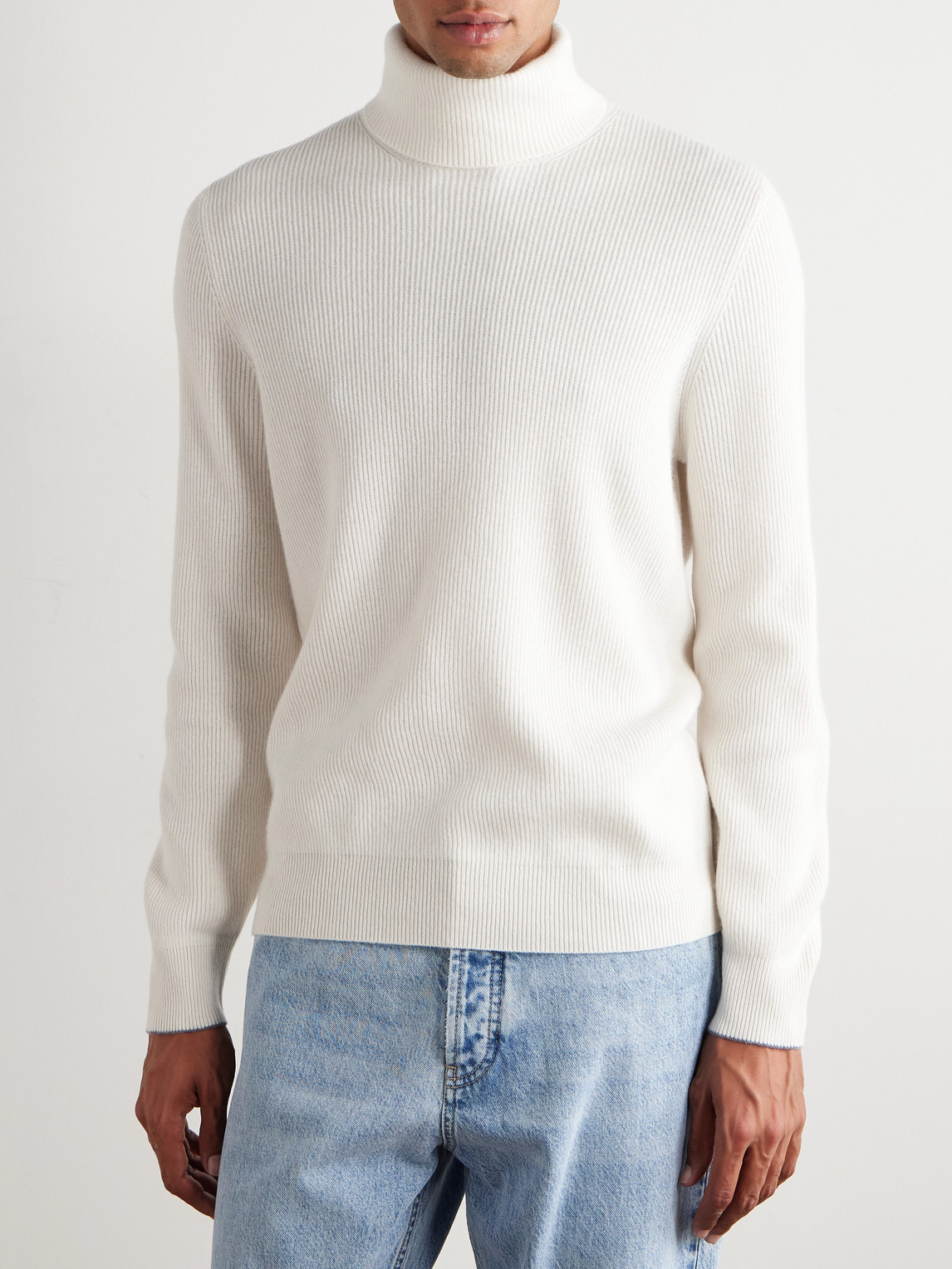  Brunello Cucinelli - Ribbed Cashmere Rollneck Sweater - Men - Neutrals - It 48 